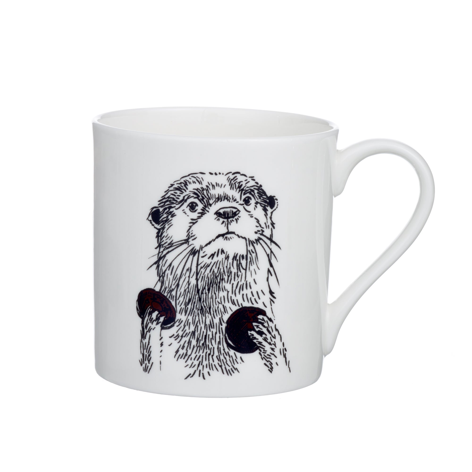 Jimbobart O  Alphabet Of Snacking Animals Mug In White