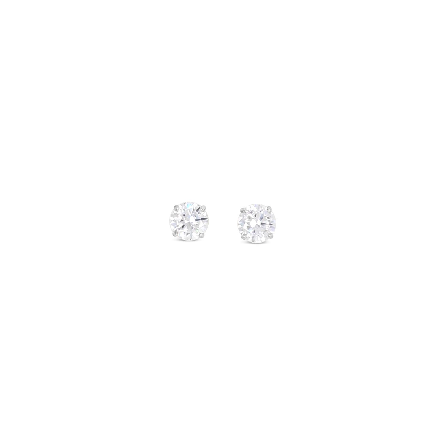 Lutiro Women's Round Seven Mm Studs - 10k White Gold