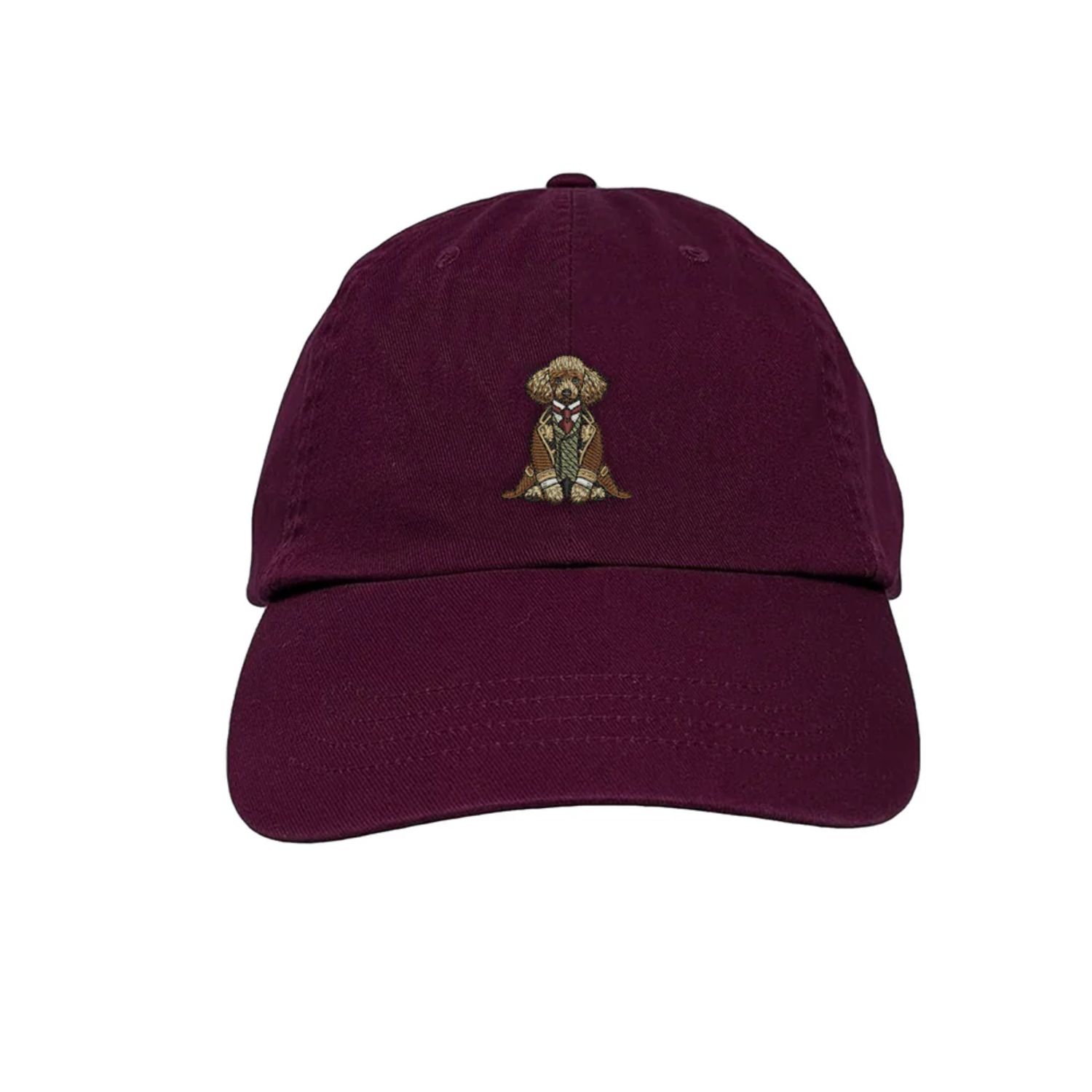 Amati Collection Women's Poodle Embroidered Cap Unisex - Burgundy