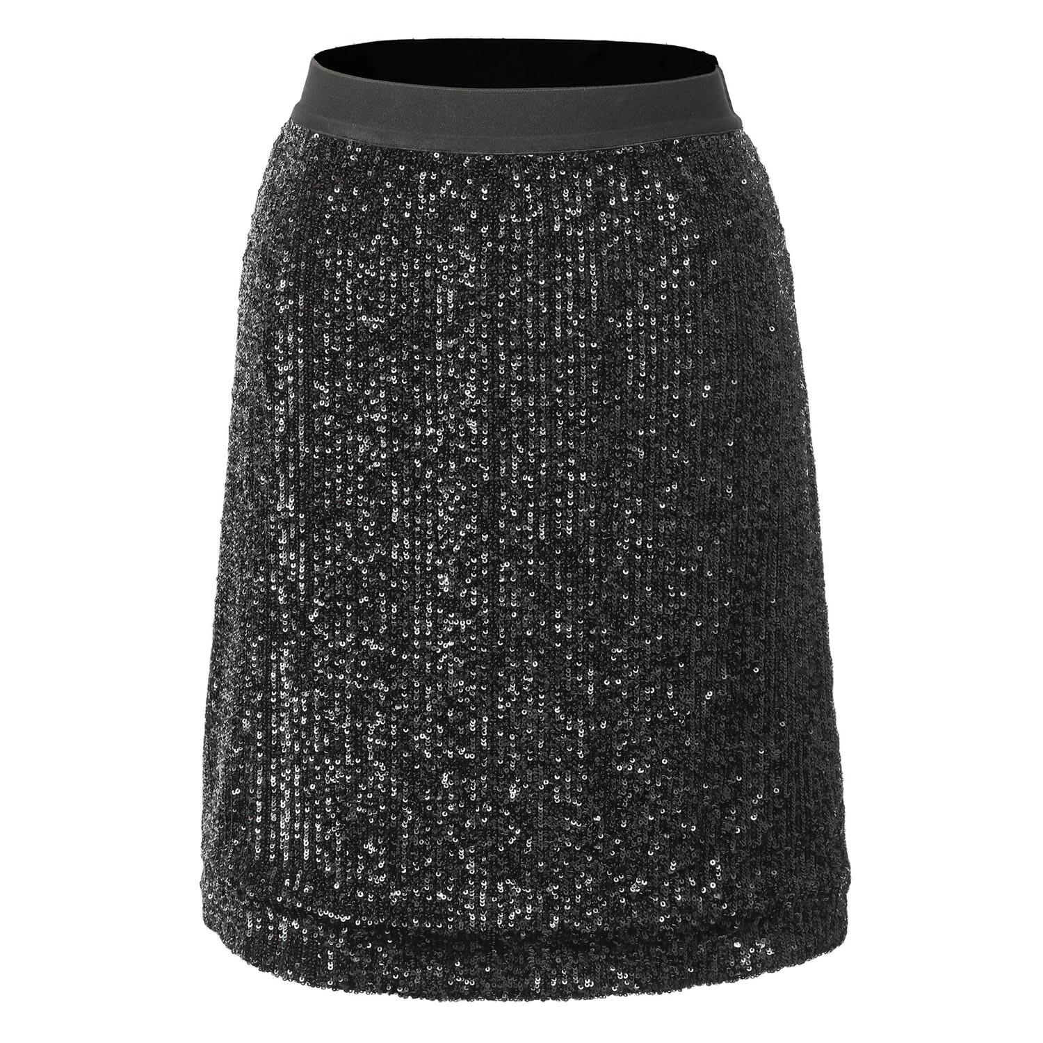 Smart And Joy Women's Glitter Mini Skirt - Black In Black
