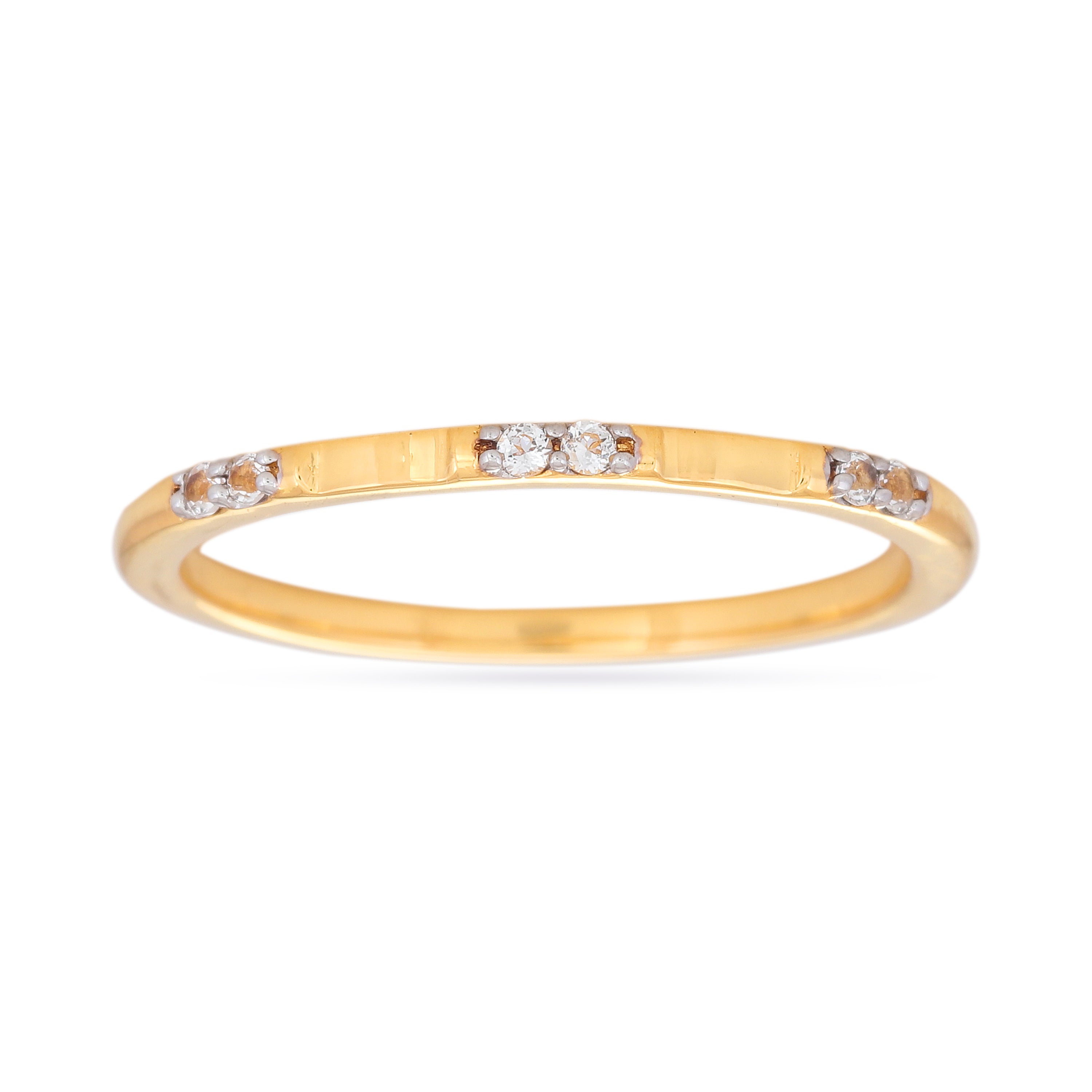 Women’s White Topaz Studded Ring - Gold Karrah Jewellery