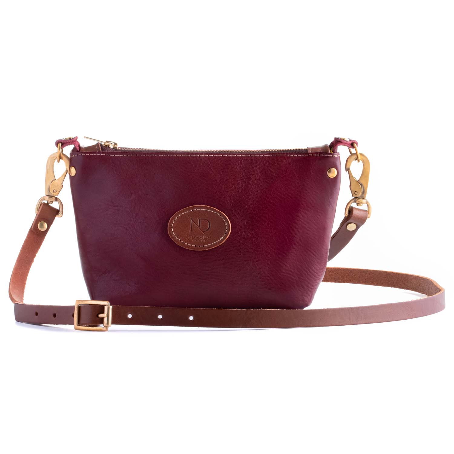 Bermon Oxblood Leather Crossbody Bag by N Damus London