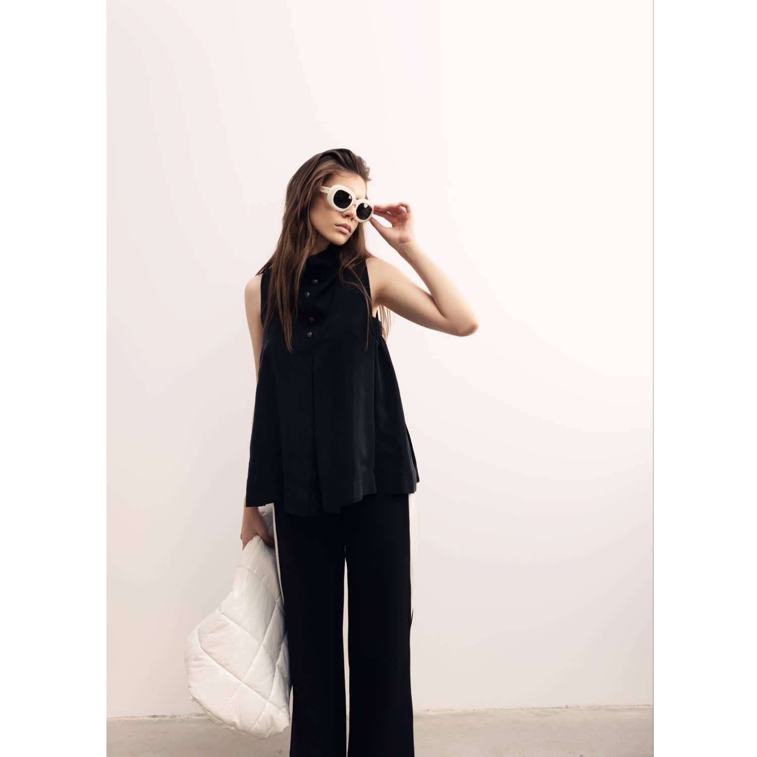 Cupro Sleeveless Blouse Black | Julia Allert | Wolf & Badger