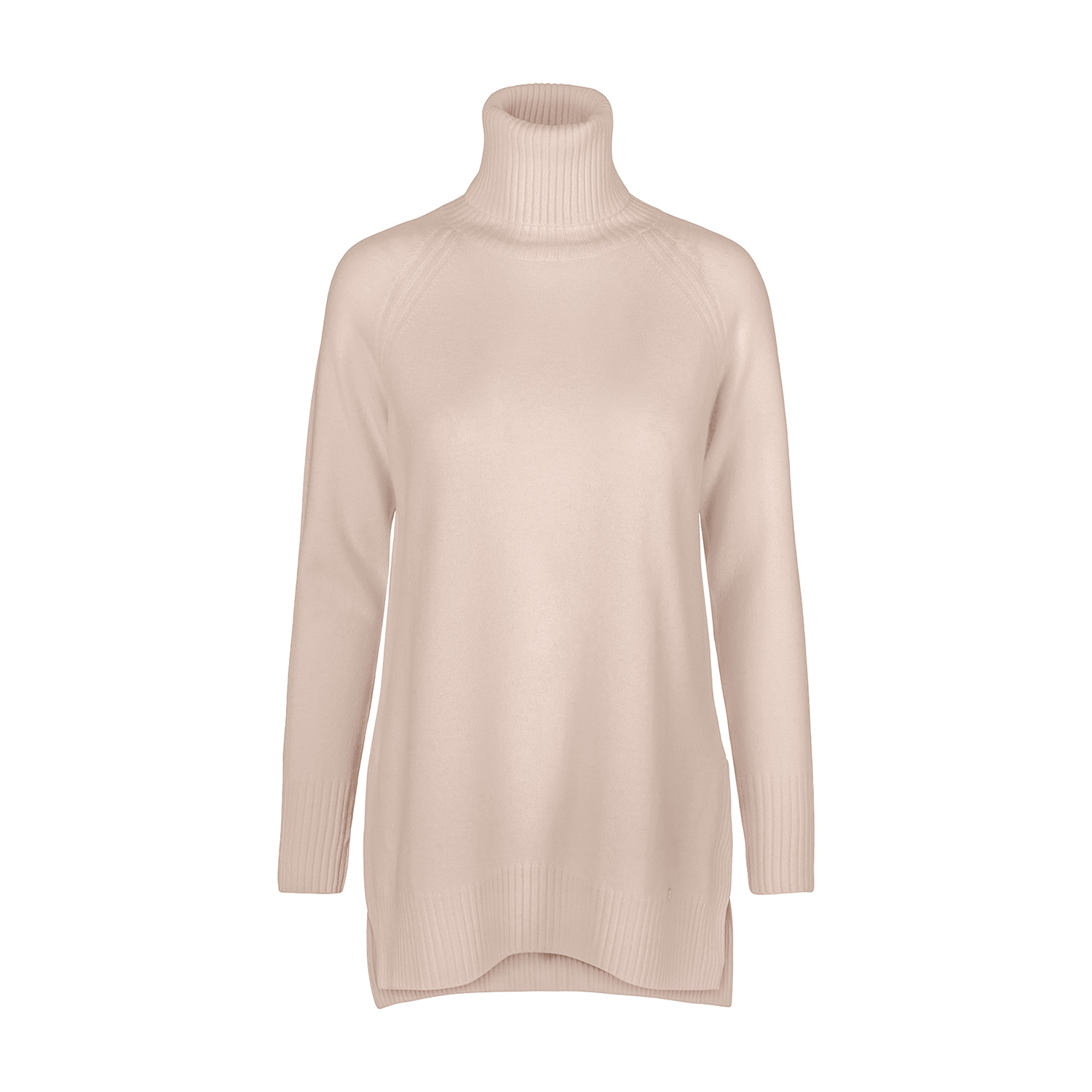 Tirillm Women's Neutrals Abby A Line Long Turtle Neck Pullover, Beige Melange In Beige