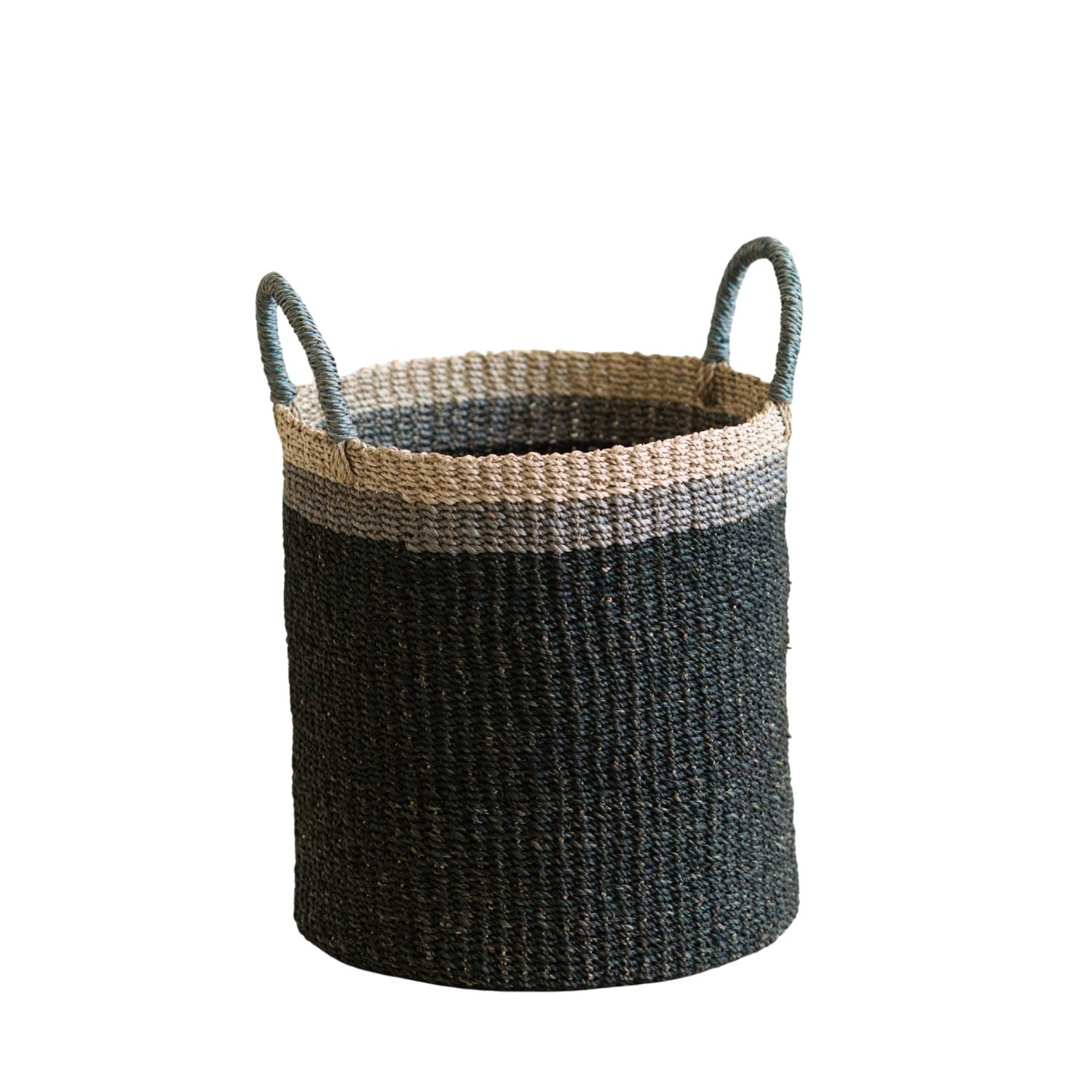 Black Floor Basket With Handle - Storage Baskets Likh