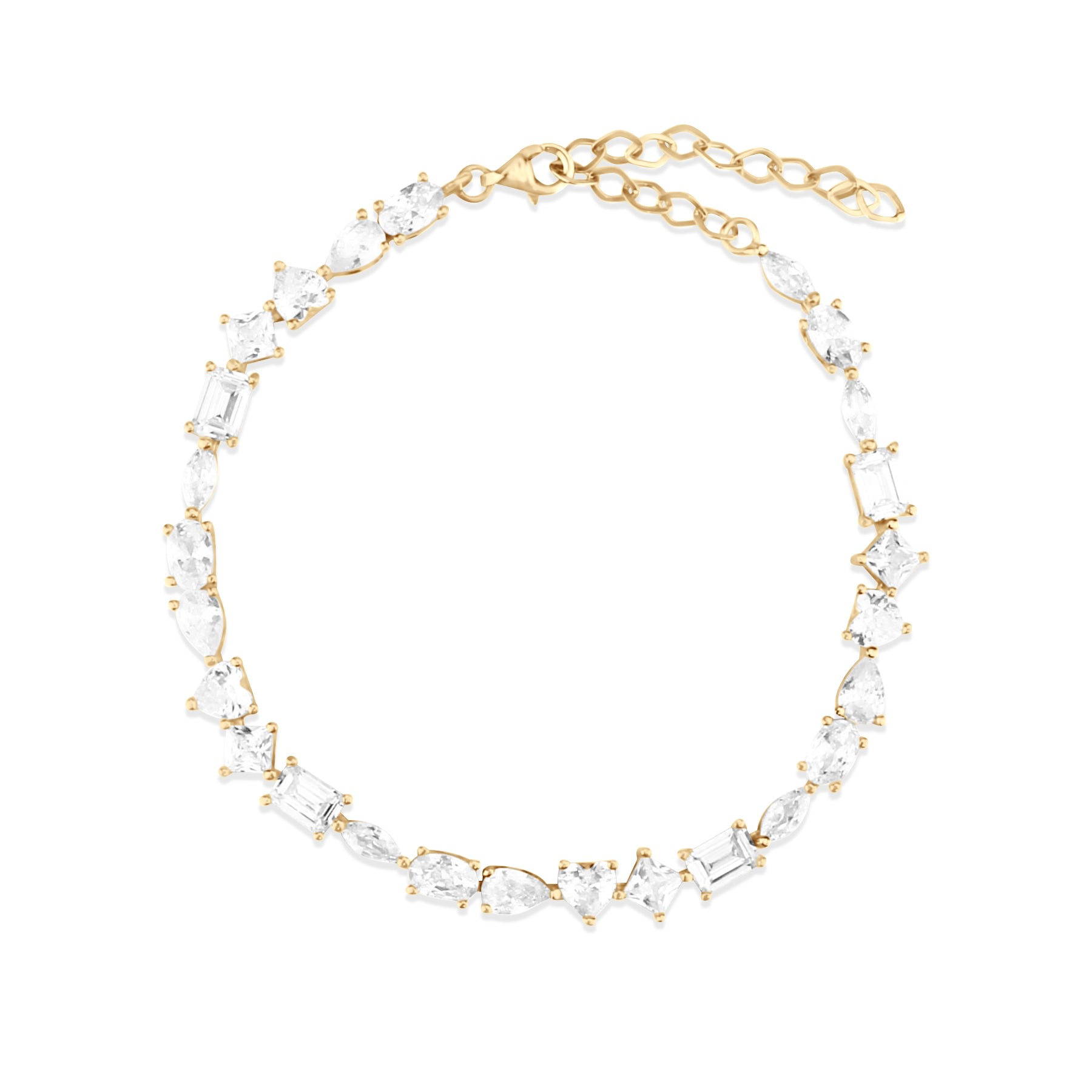 Women’s Multi Shape Tennis Bracelet - Gold Shymi