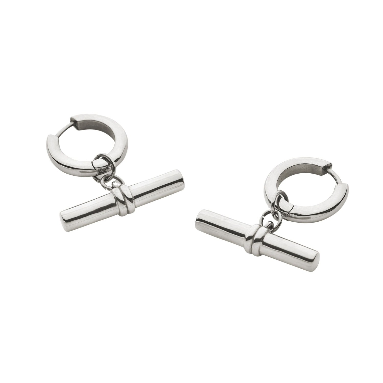 Bermuda Watch Company Women's Maivelle Madison T-bar Huggie Hoops - Silver In Silver