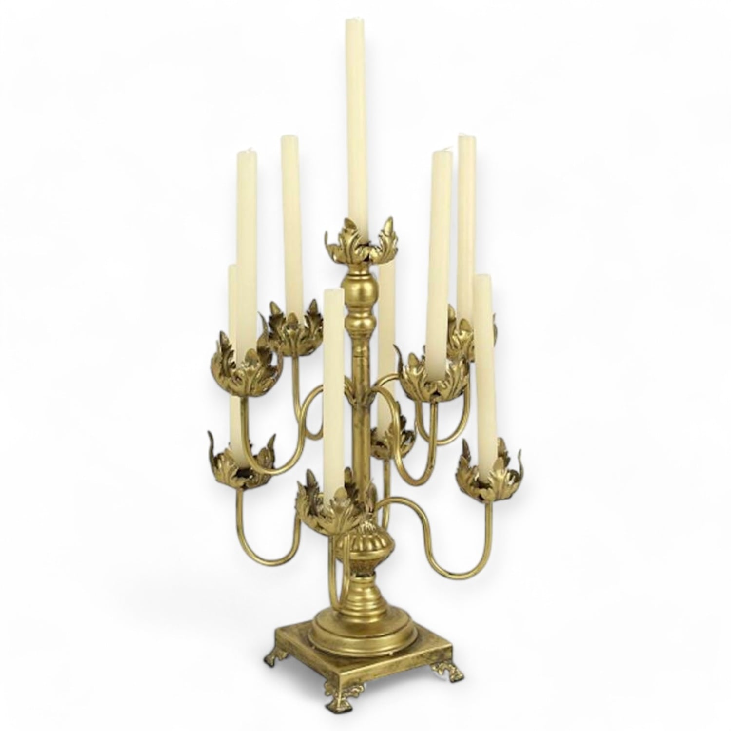 Fable And Mirth Elegant Golden Flourish Candelabra In Gold