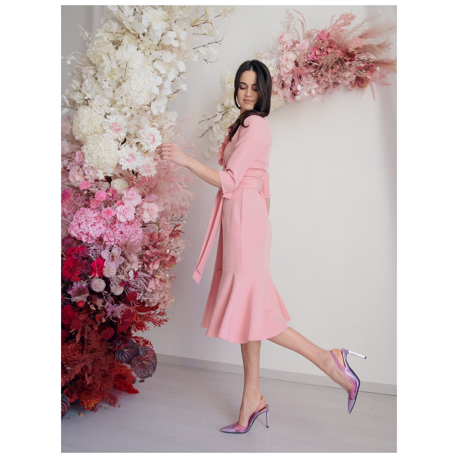 Pink powder dress online