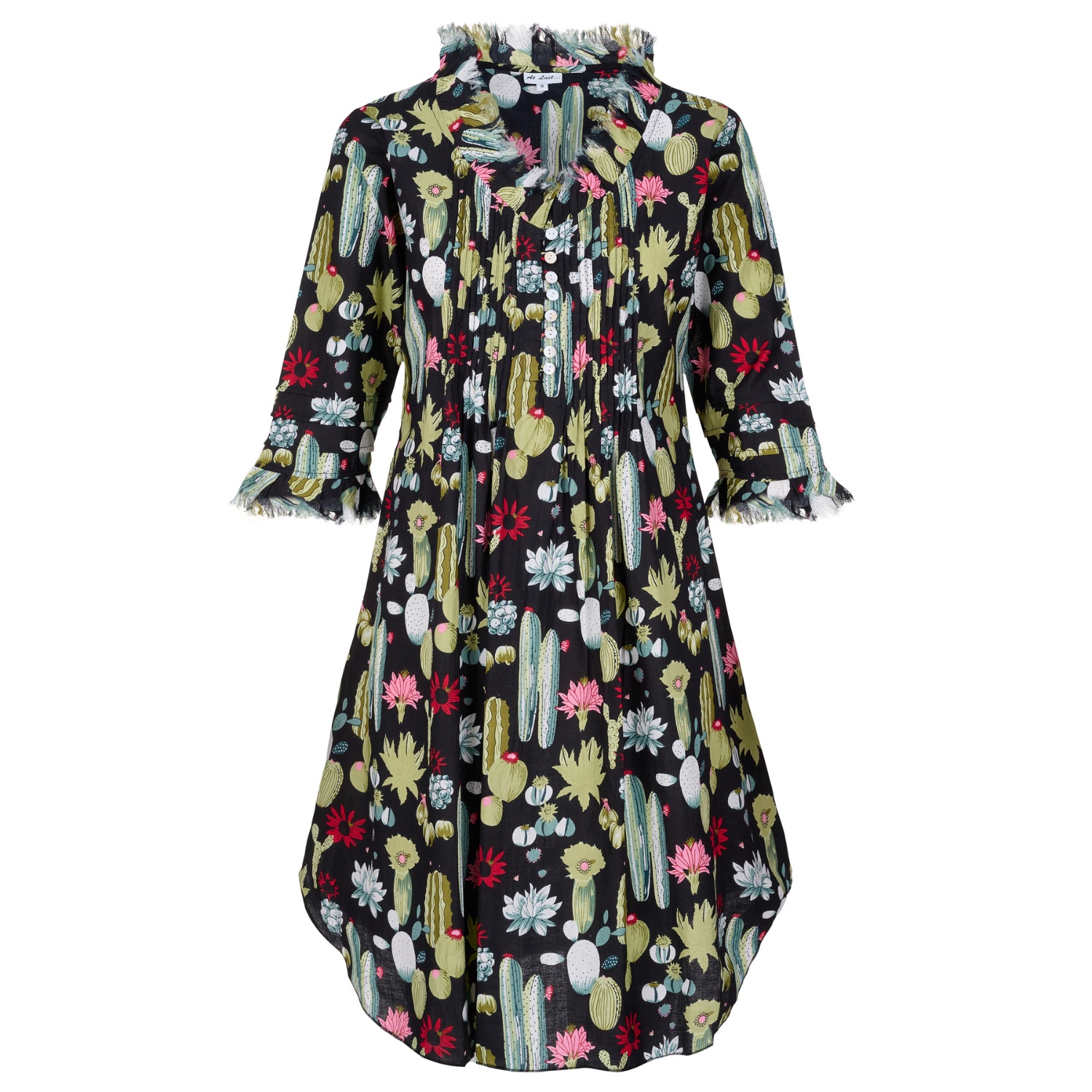 Annabel Cotton Tunic In Black Cactus | At Last... | Wolf & Badger