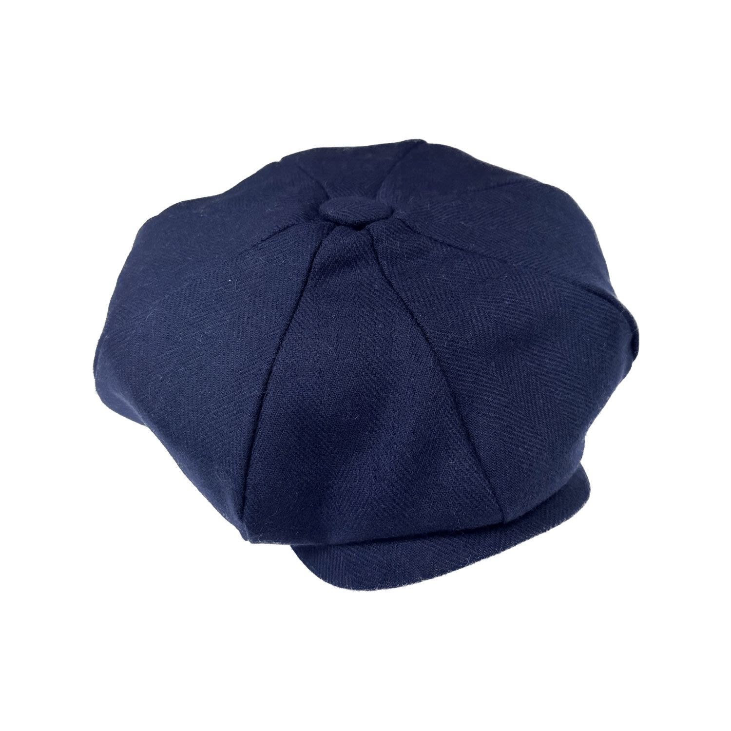 Kinalba Men's Blue Navy Cashmere Baker Boy Cap In Blue