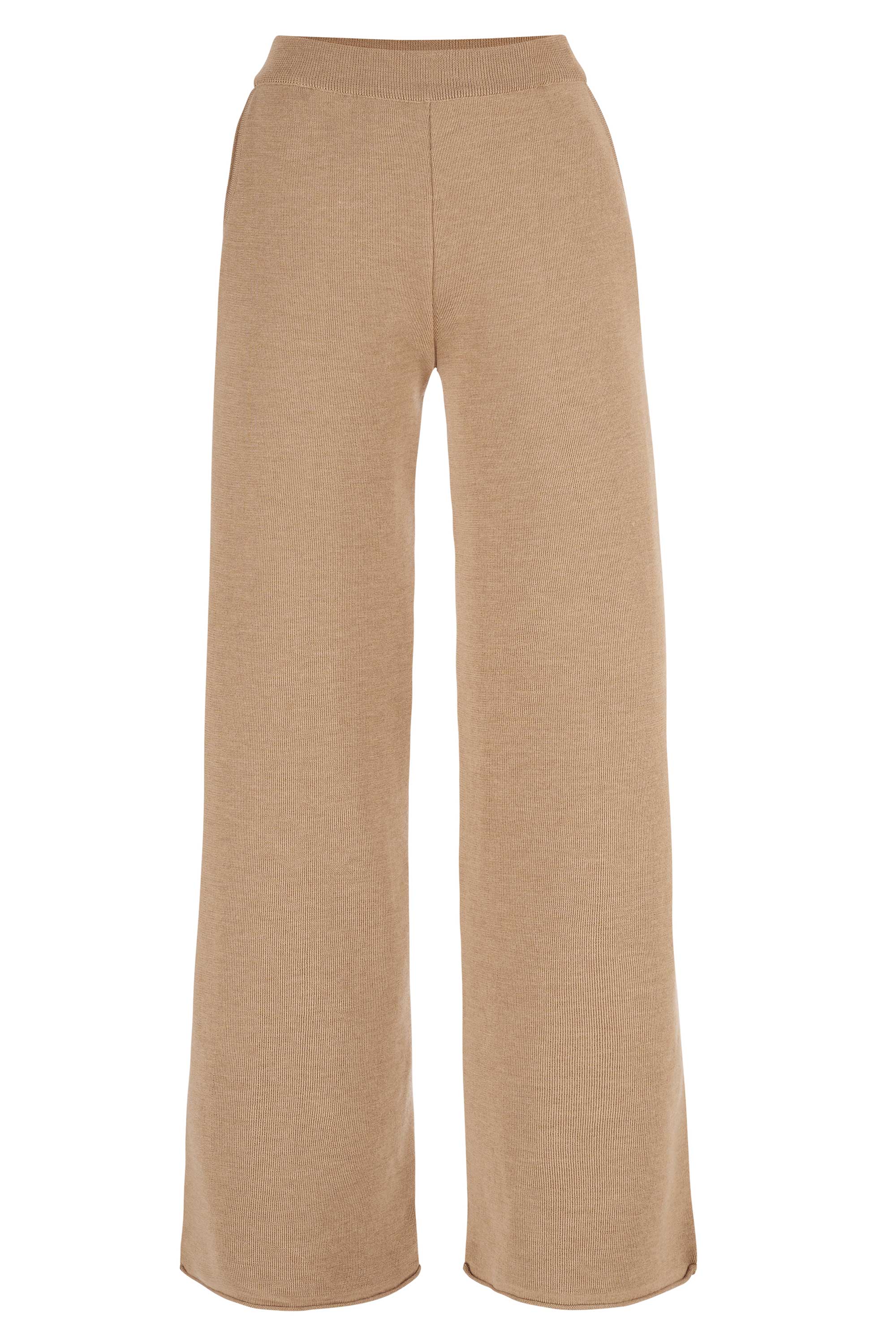 Salanida Women's Neutrals Bene 100% Merino Wide Pants Beige In Brown