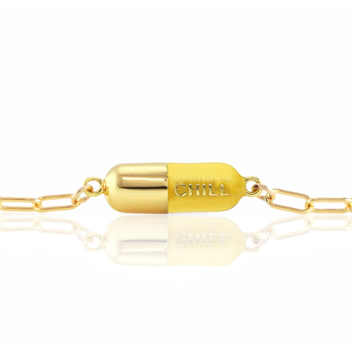 Kris Nations Women's Gold / Yellow Chill Pill Enamel Bracelet Gold Filled & Sunshine Yellow Enamel In Gold