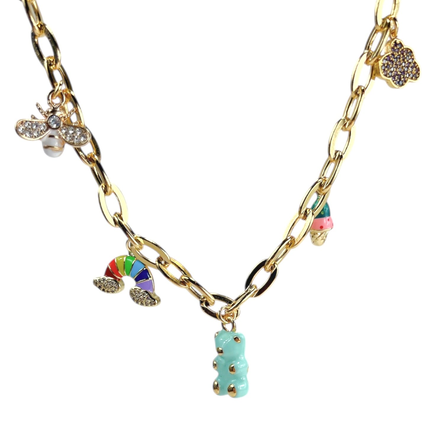 By Virgo Women's Gold Poppy Charm Necklace