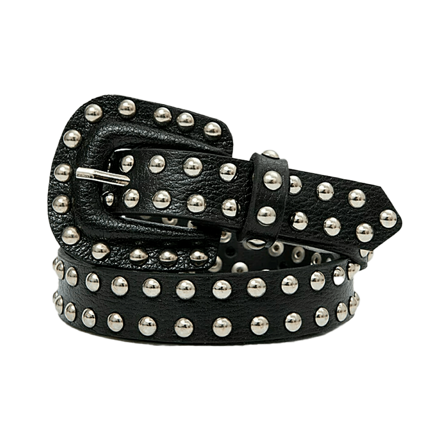 Women’s Studded Leather Belt - Black Large Beltbe