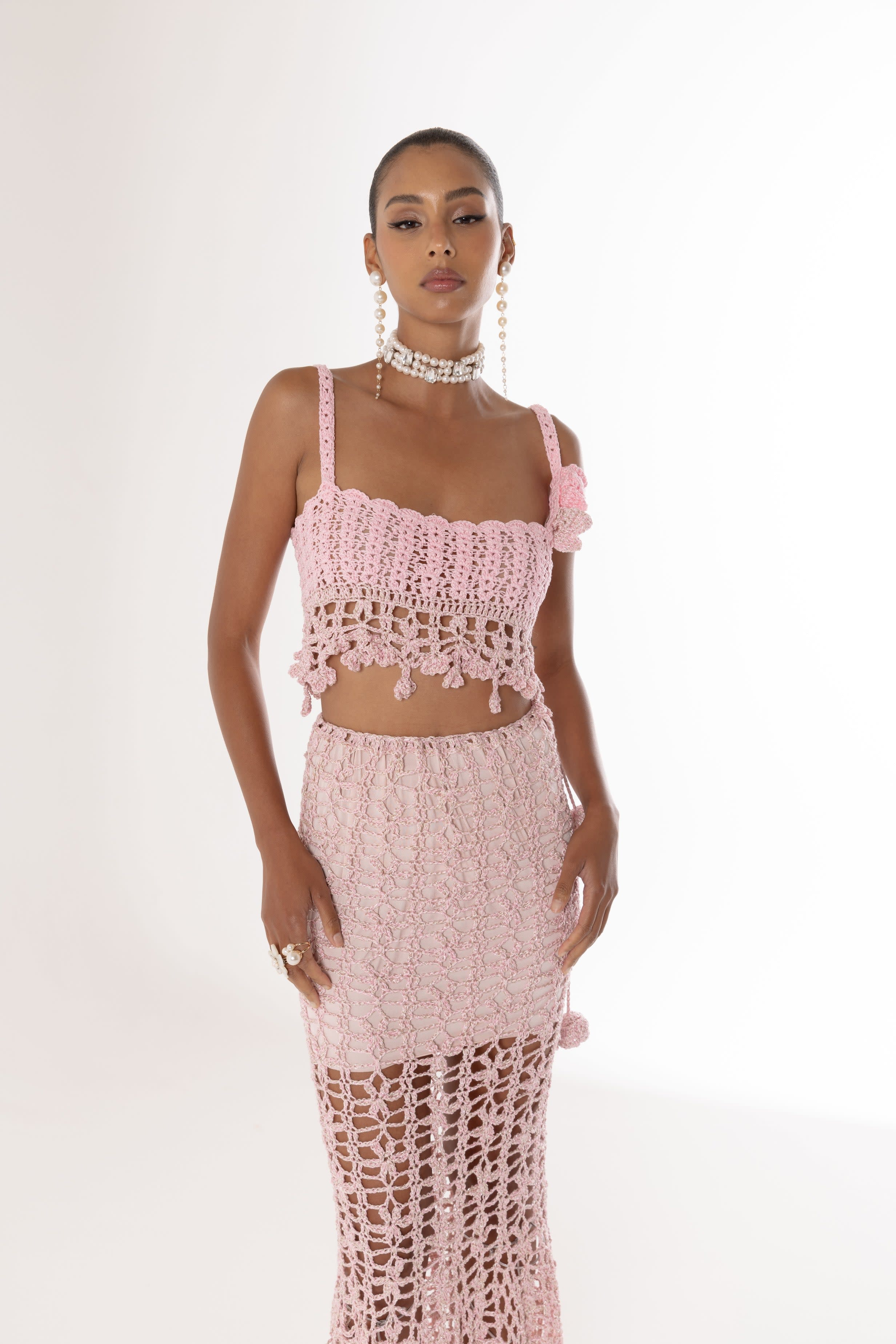 Pink Vanilla Handmade Crochet Top | ANDREEVA | Wolf & Badger