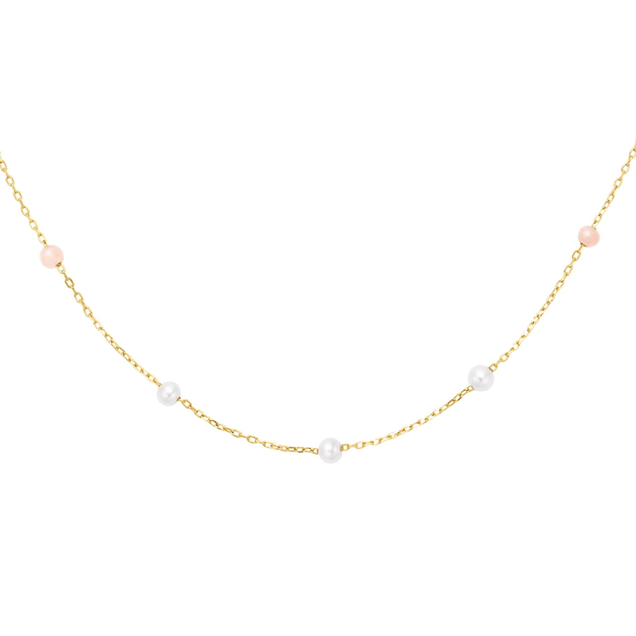 Women’s Solid Gold Pink Ombre Pearl Necklace La Kaiser