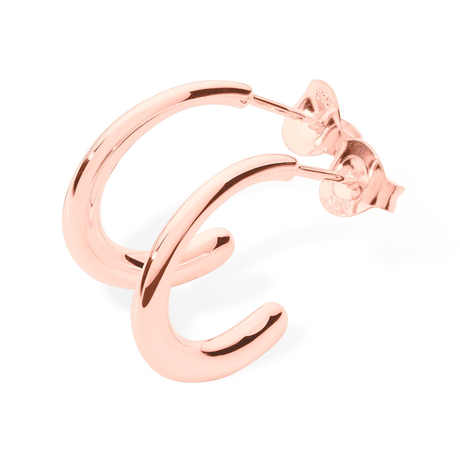 Women’s Mini Drop Hoops In Rose Gold Vermeil Lucy Quartermaine