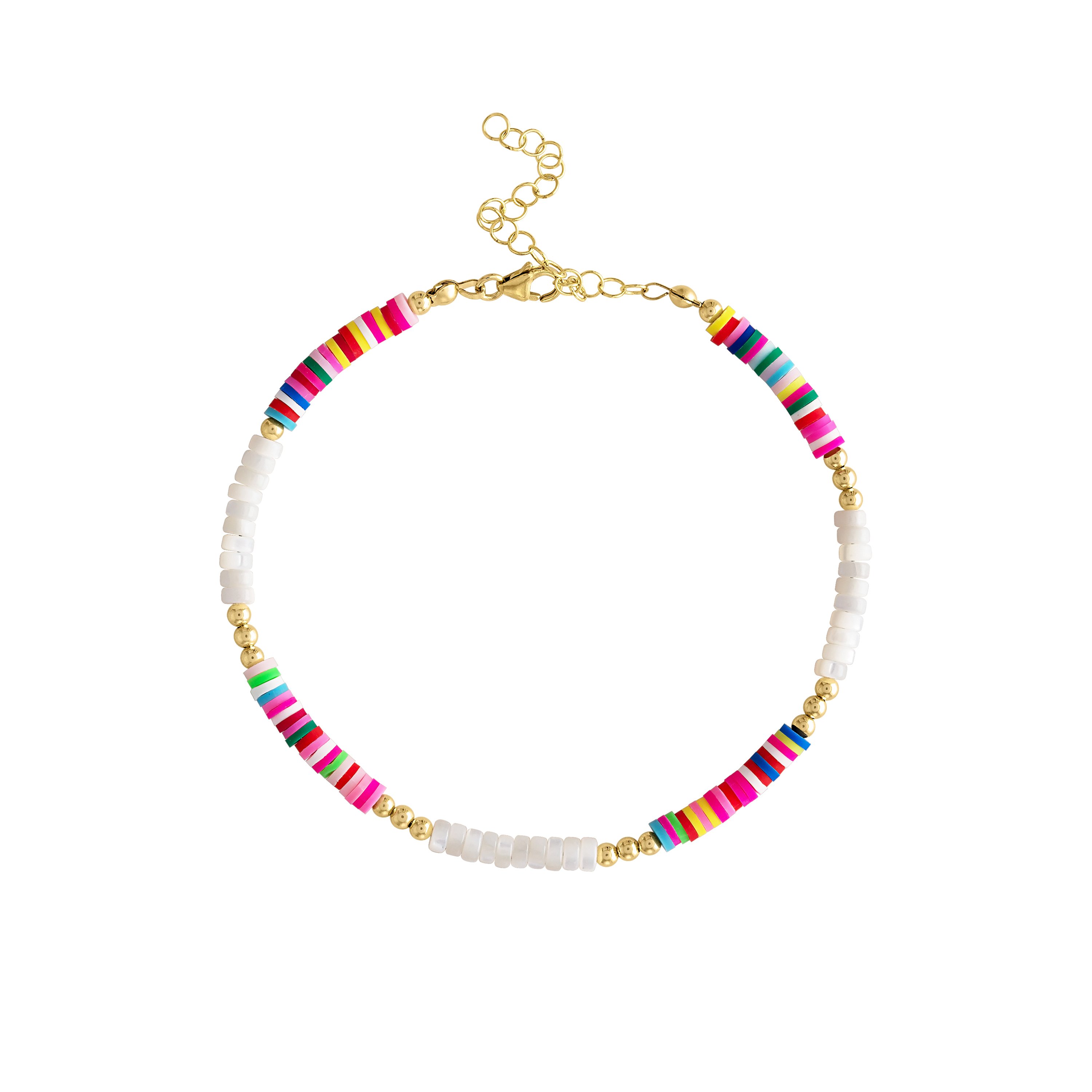 Olivia Le Rio Rainbow Anklet In Pink