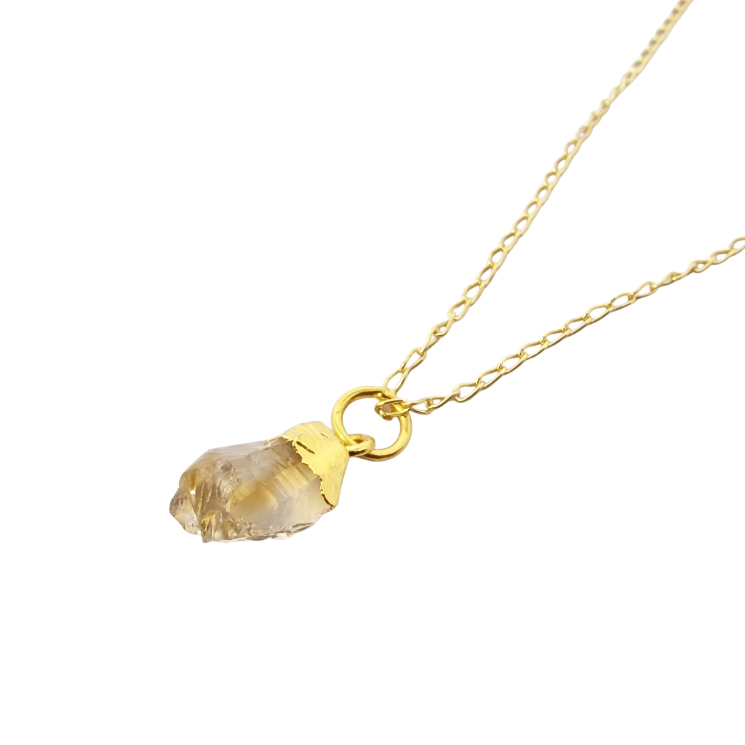 Harfi Women's Orange Raw Citrine November Birthstone Gold Plated Necklace In Orange