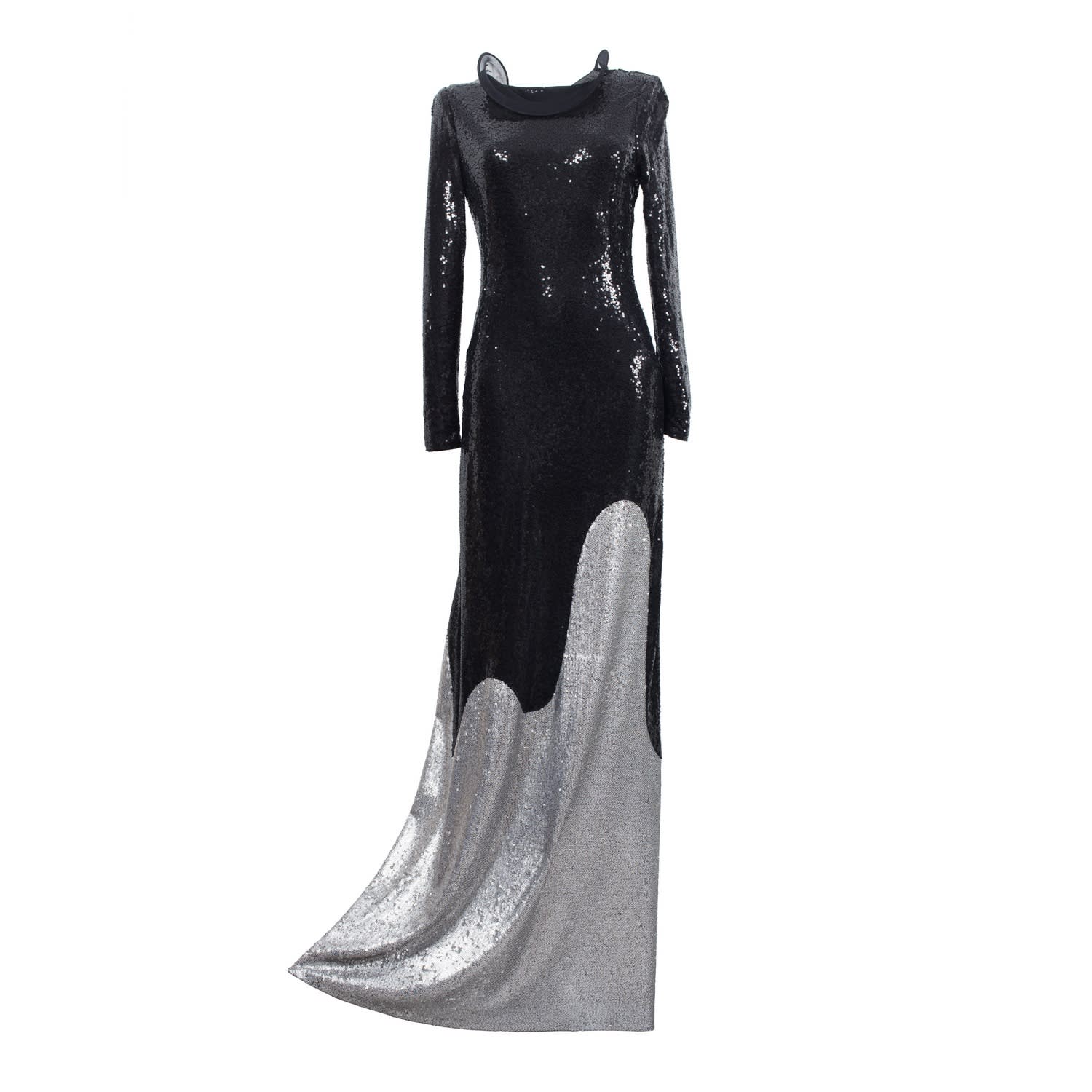 Laura Daili Women's Black / Grey Glass Wave Sequin Gown In Multi