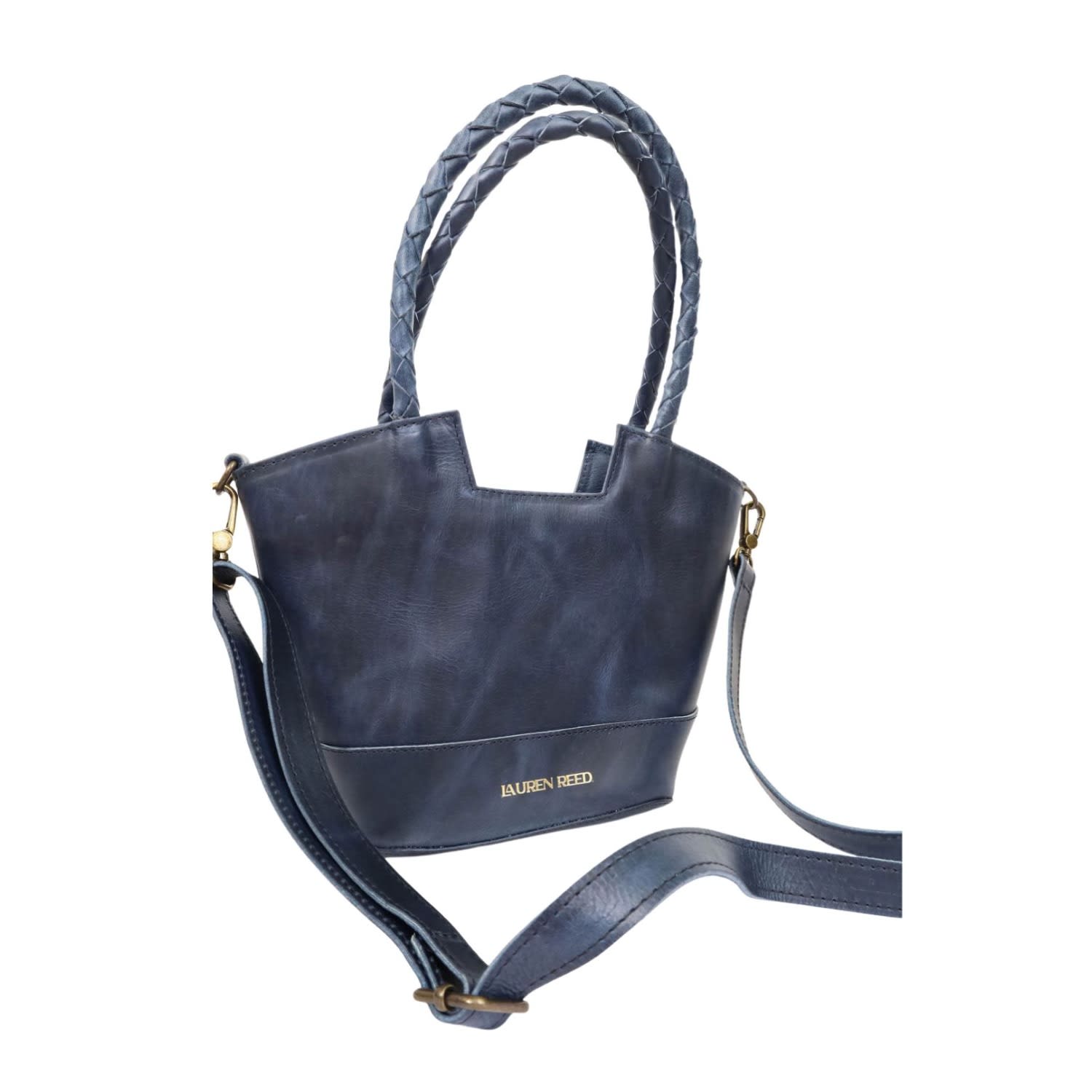 Lauren Reed Co Women's The Mini Carmen Leather Crossbody - Marine Navy Blue