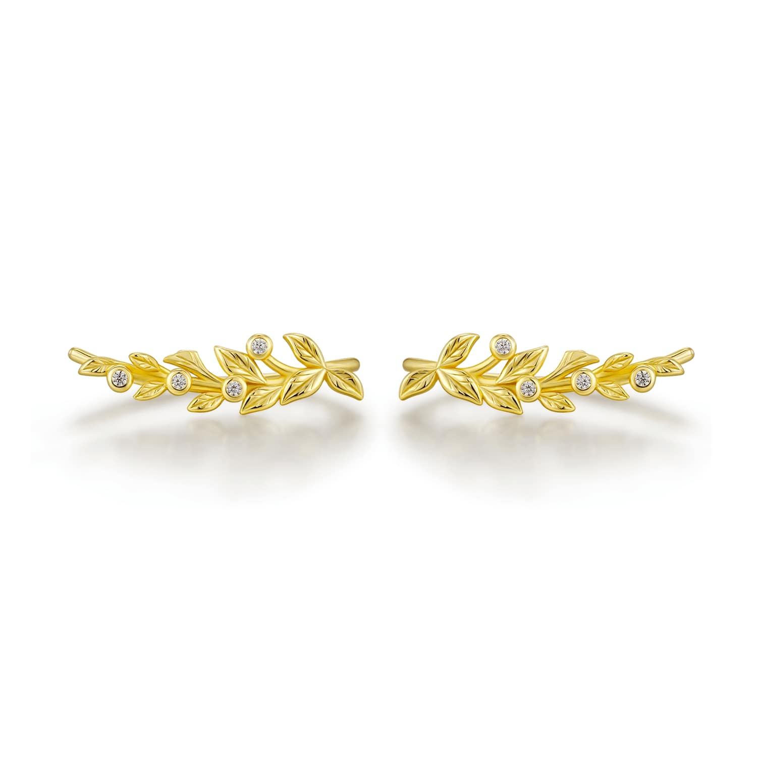 Azura Jewelry New York Women's Elowen Ear Climber Yellow Gold Vermeil In Gold