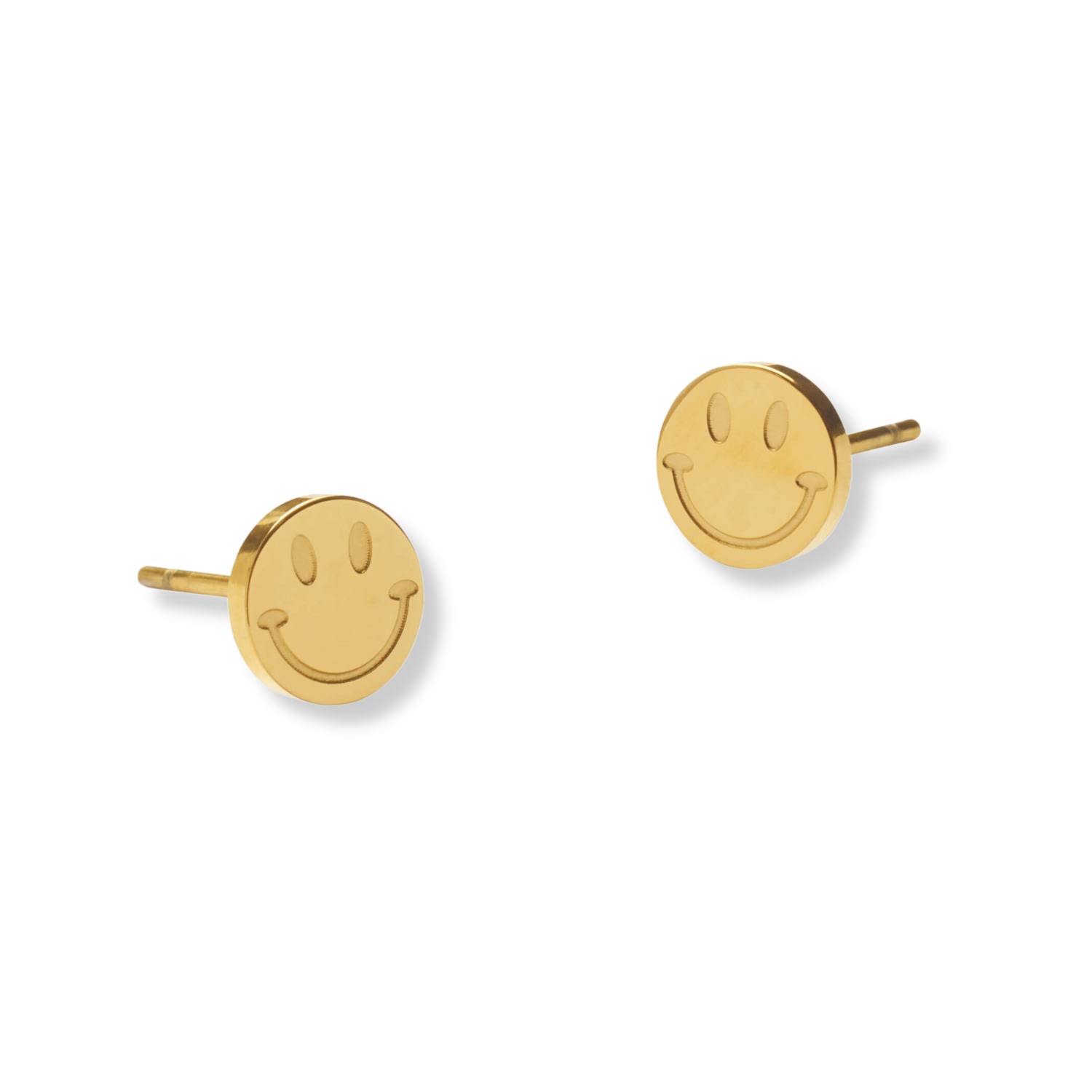 Hoops + Chains Ldn Women's Gold Smiley Studs In Gold