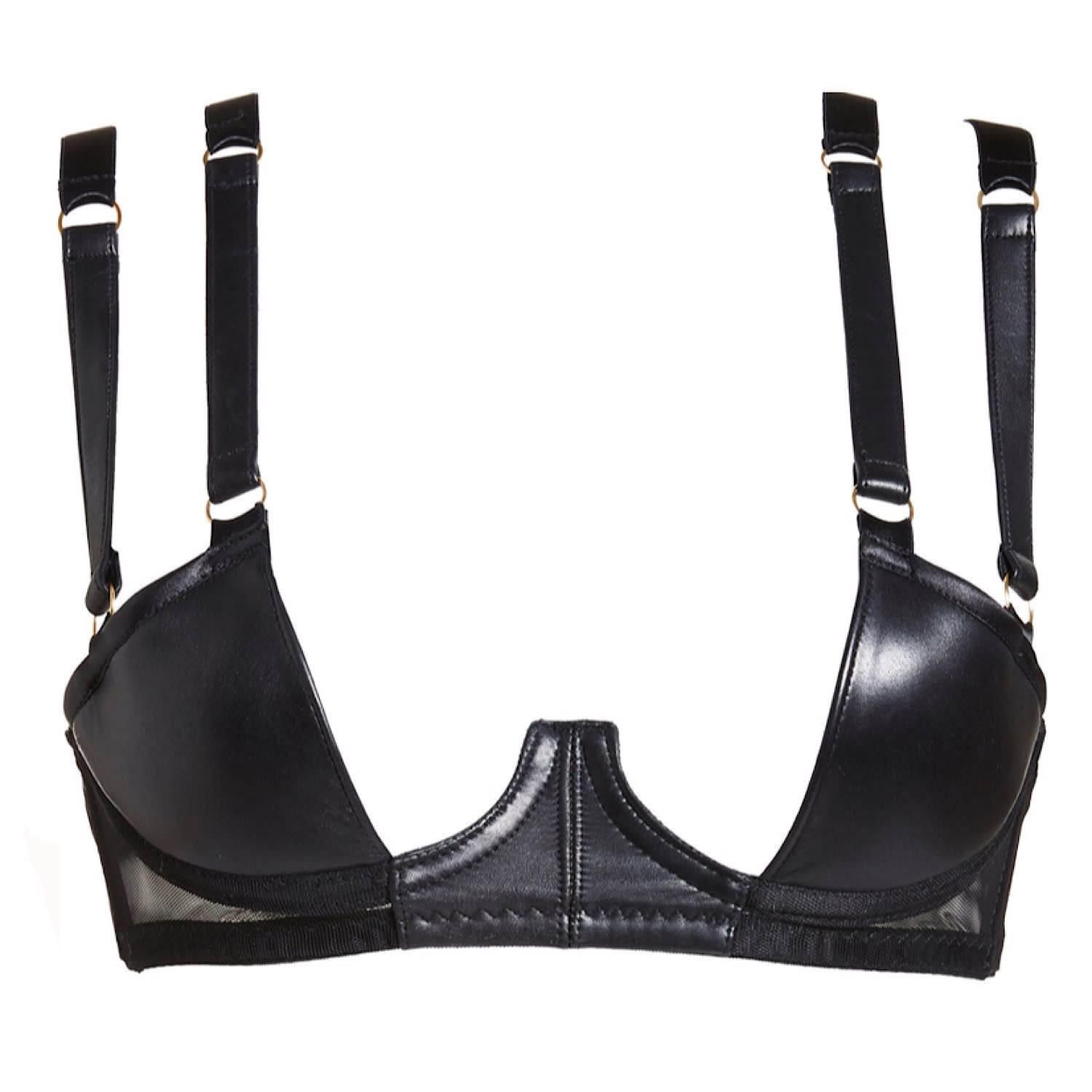 Nina Leather Demi Bra With Half Cups Something Wicked Wolf & Badger