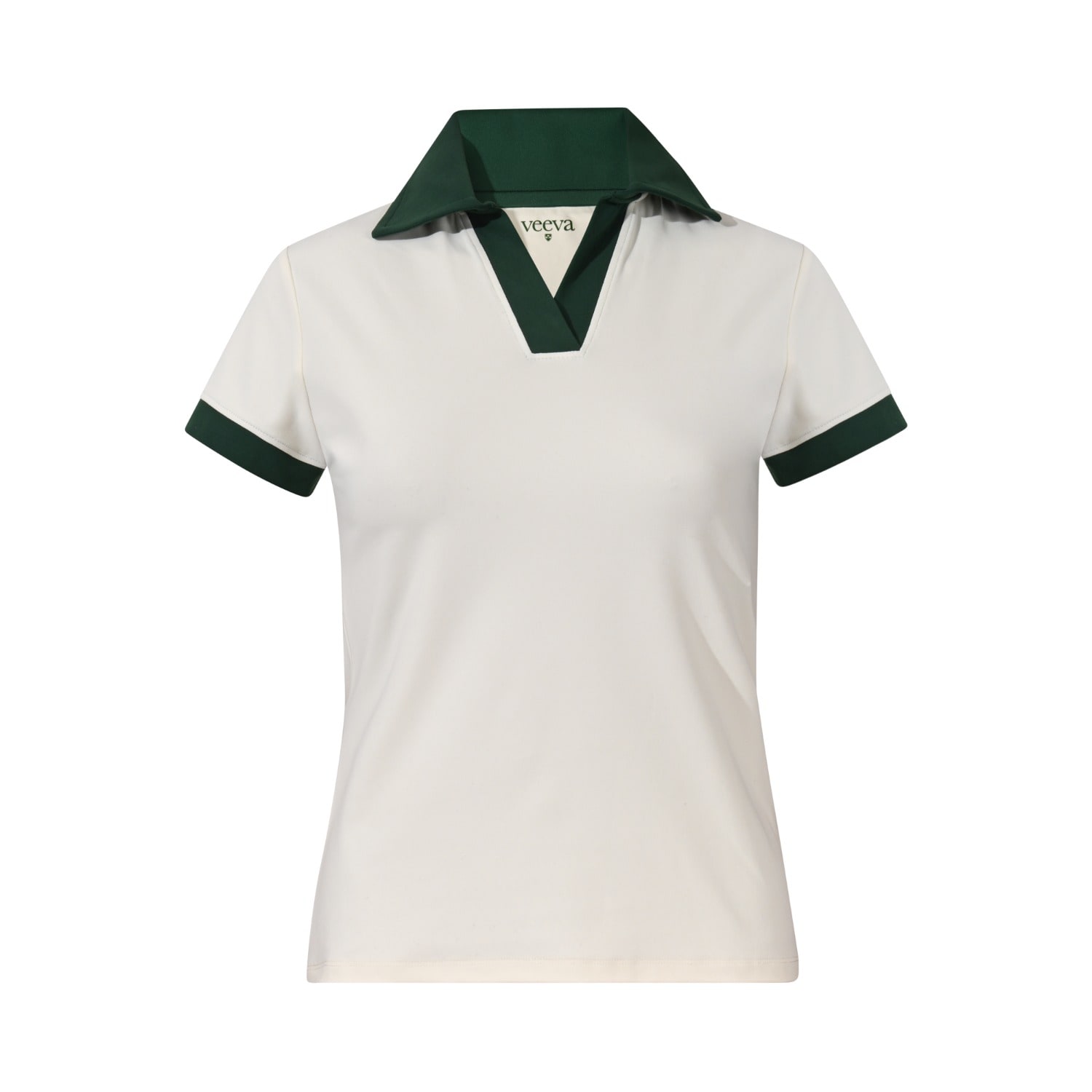Veeva Women's White / Green Riviera Top - Ivory And Green In White