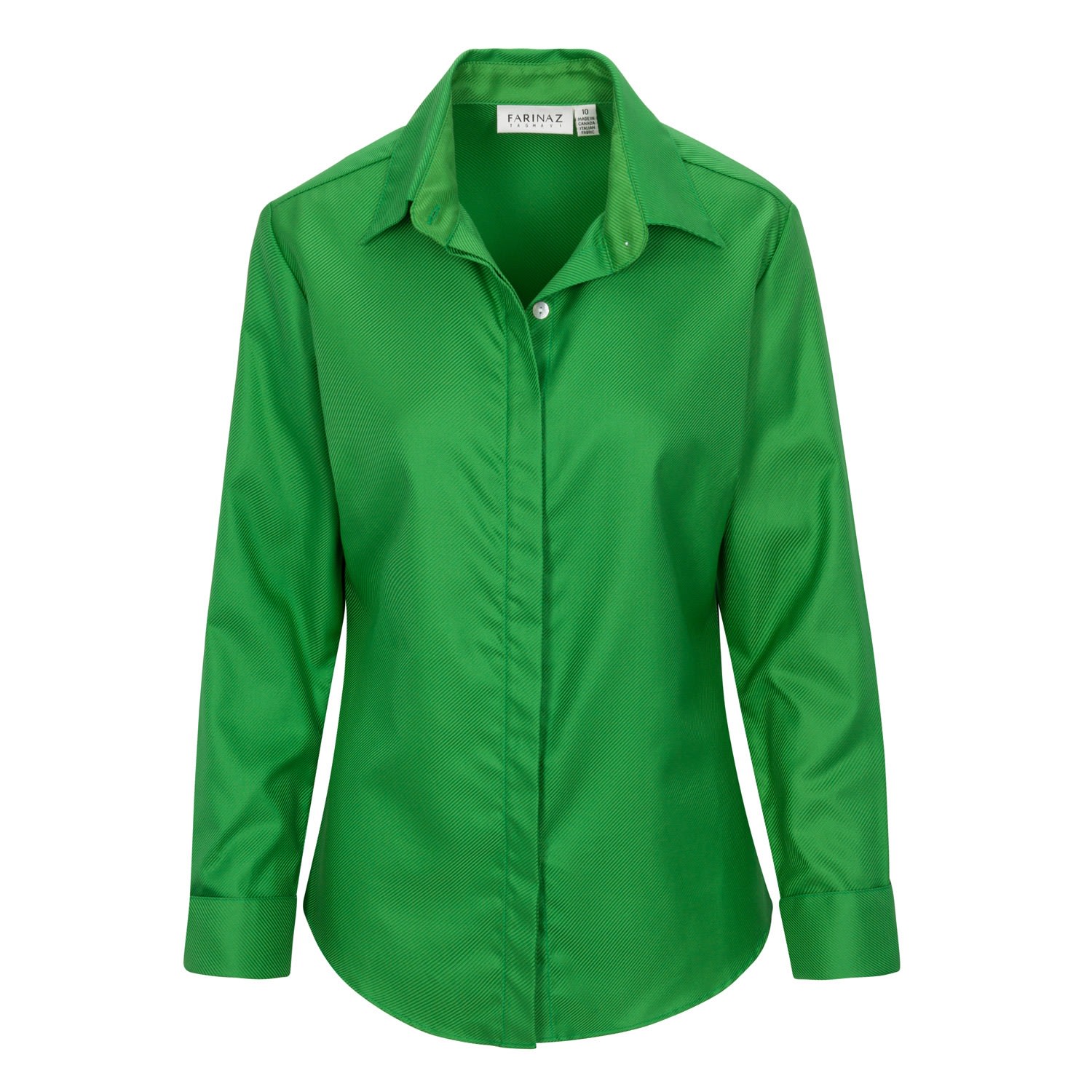 Women’s Attitude Shirt - Emerald Twill Large Farinaz