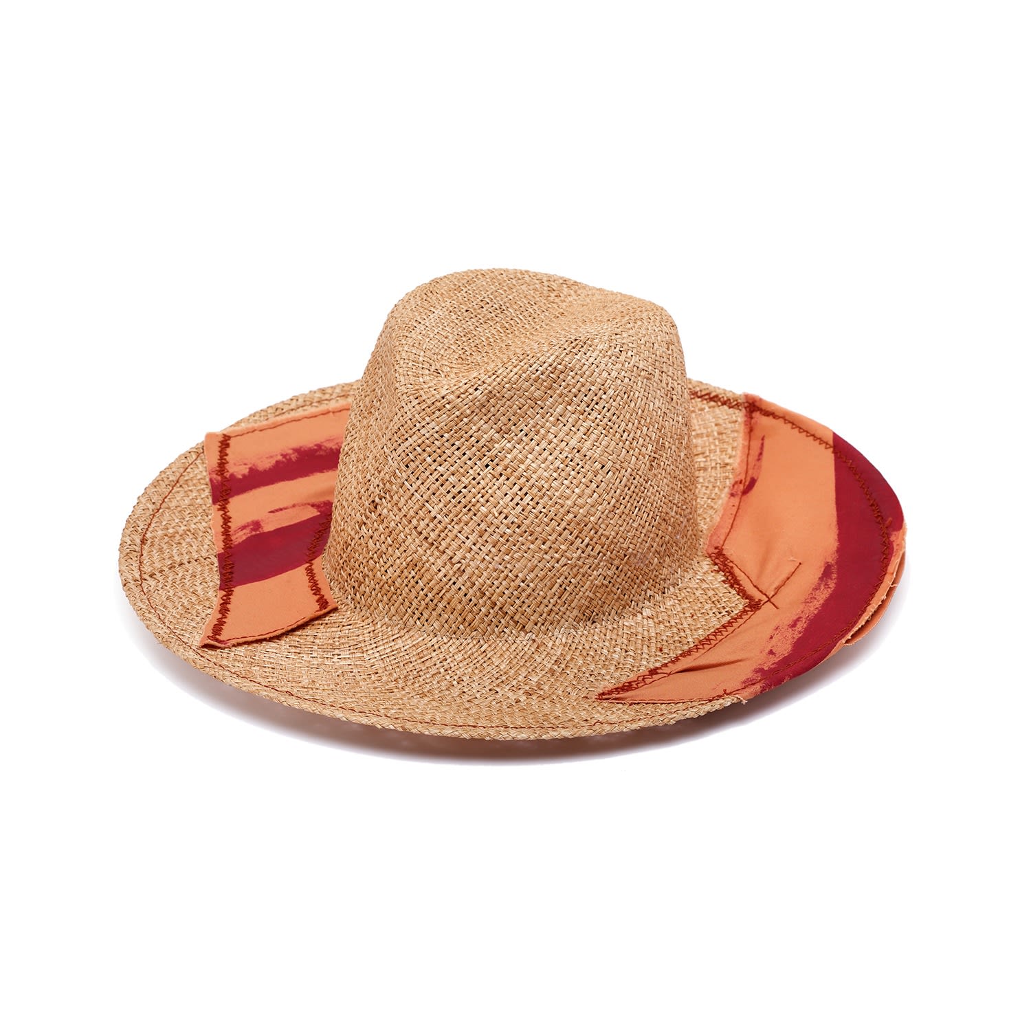 Women’s Neutrals Wide Straw Artistic Fedora Hat Small Justine Hats