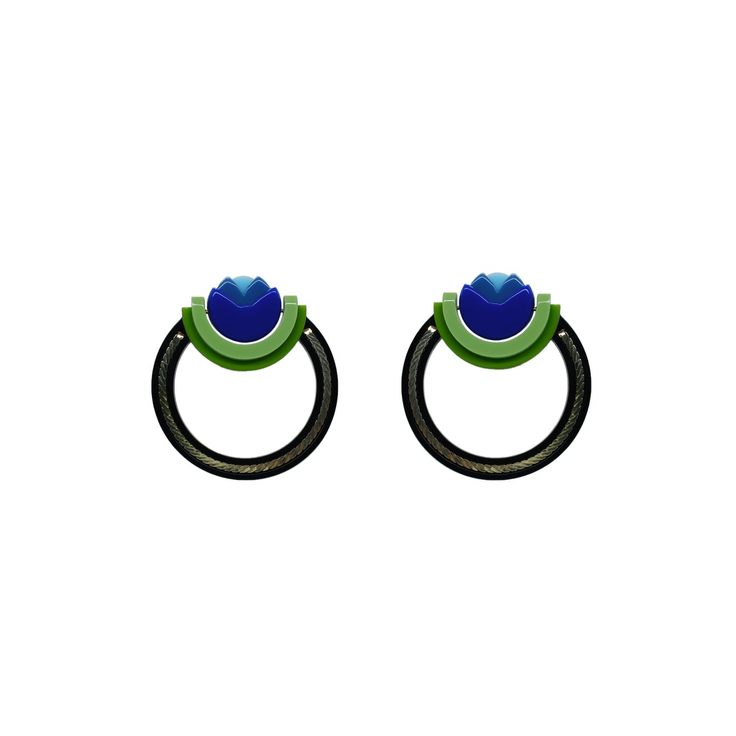 Gissa Bicalho Women's Handmade Acrylic Tulip Hoops - Black