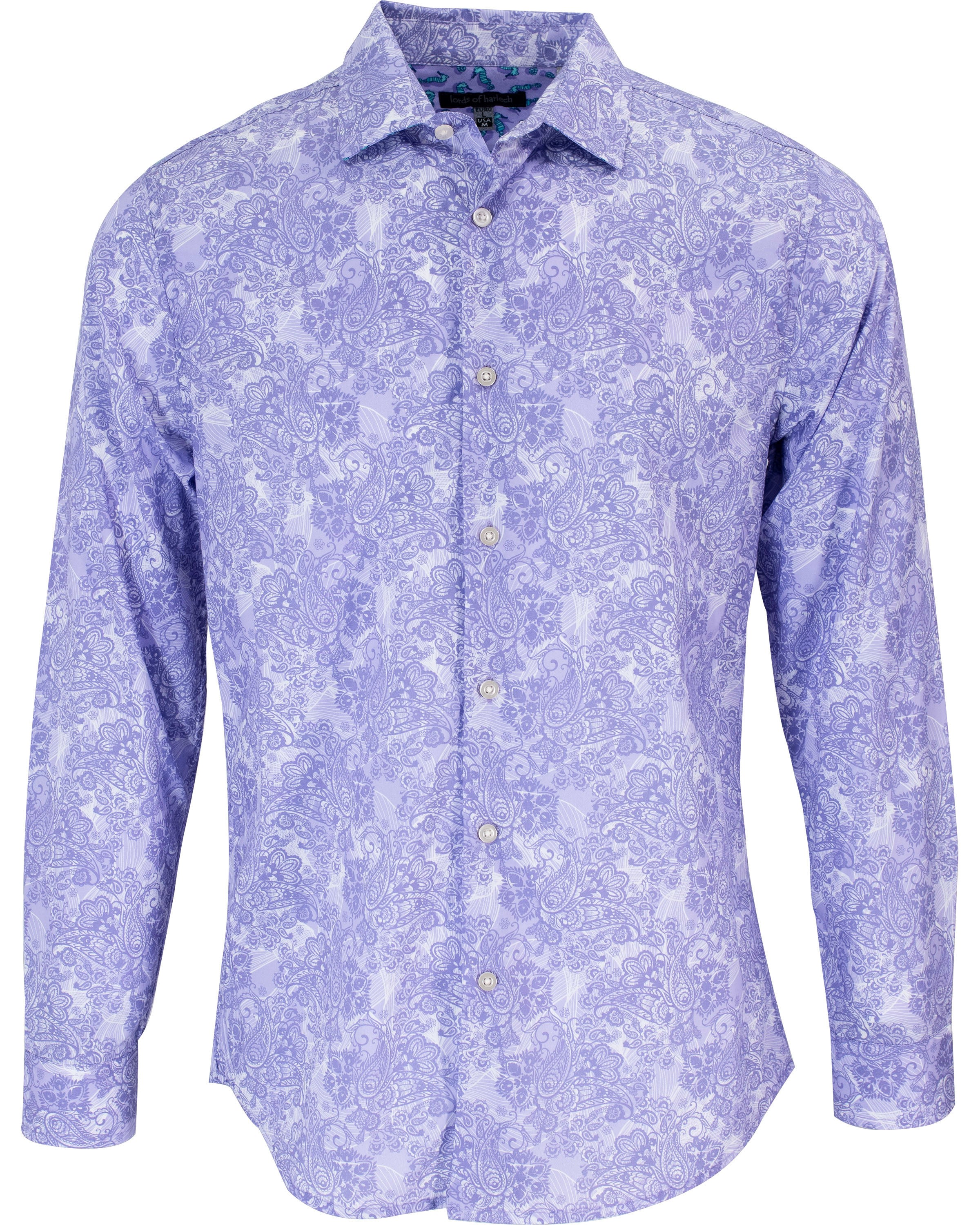 Men’s Pink / Purple Nigel Paisley Wave Shirt In Lavender Large Lords of Harlech