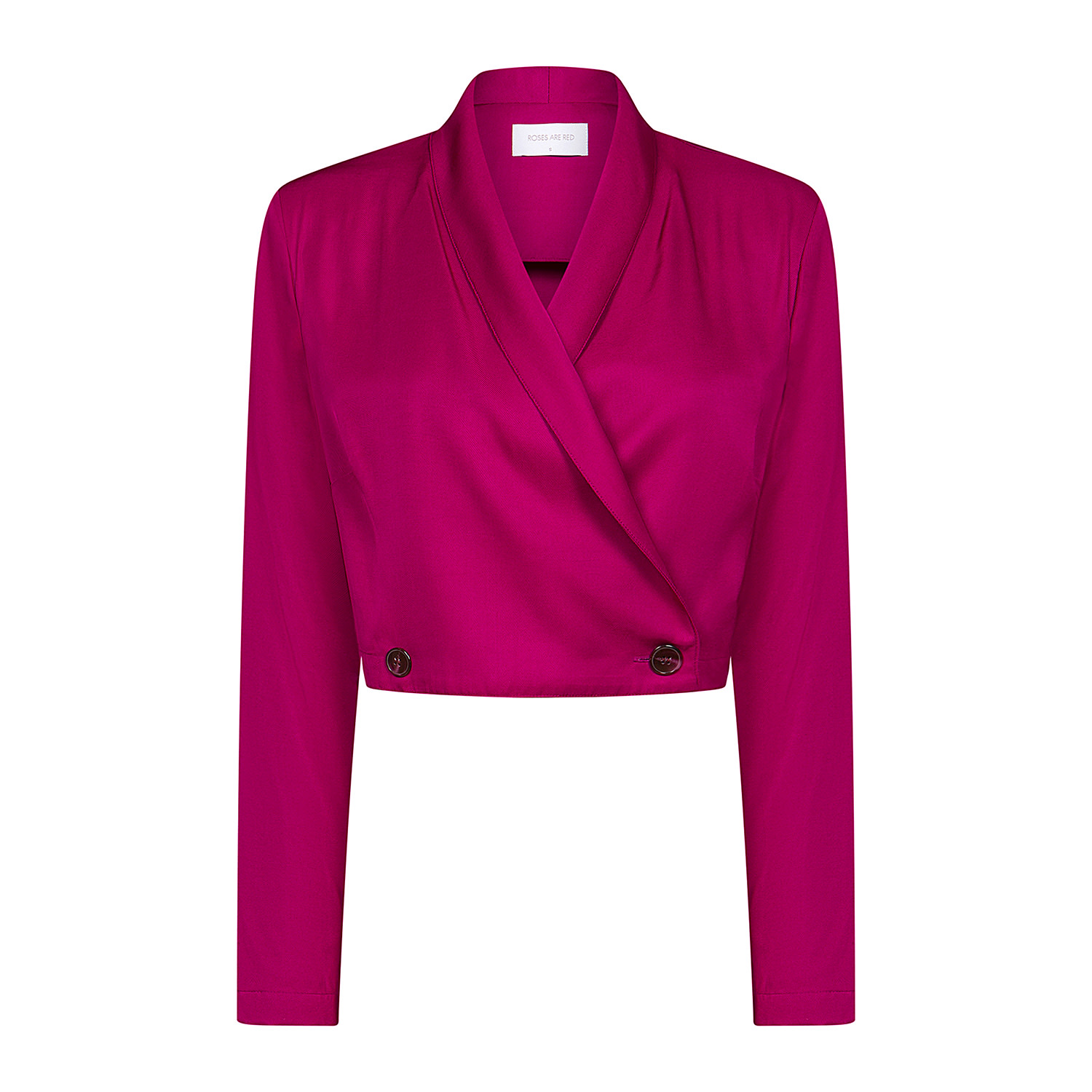 Women’s Pink / Purple Cropped Blazer In Magenta Large Roses are Red