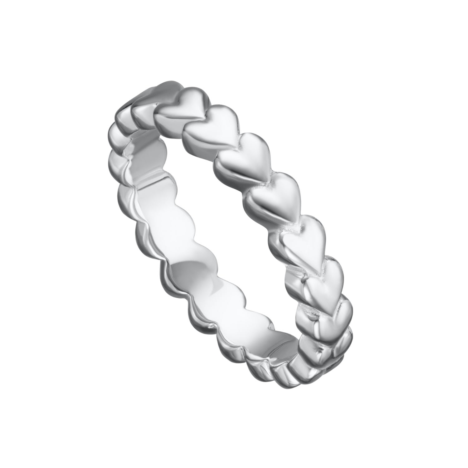 Lily Charmed Women's Sterling Silver Heart Stacking Ring In Silver