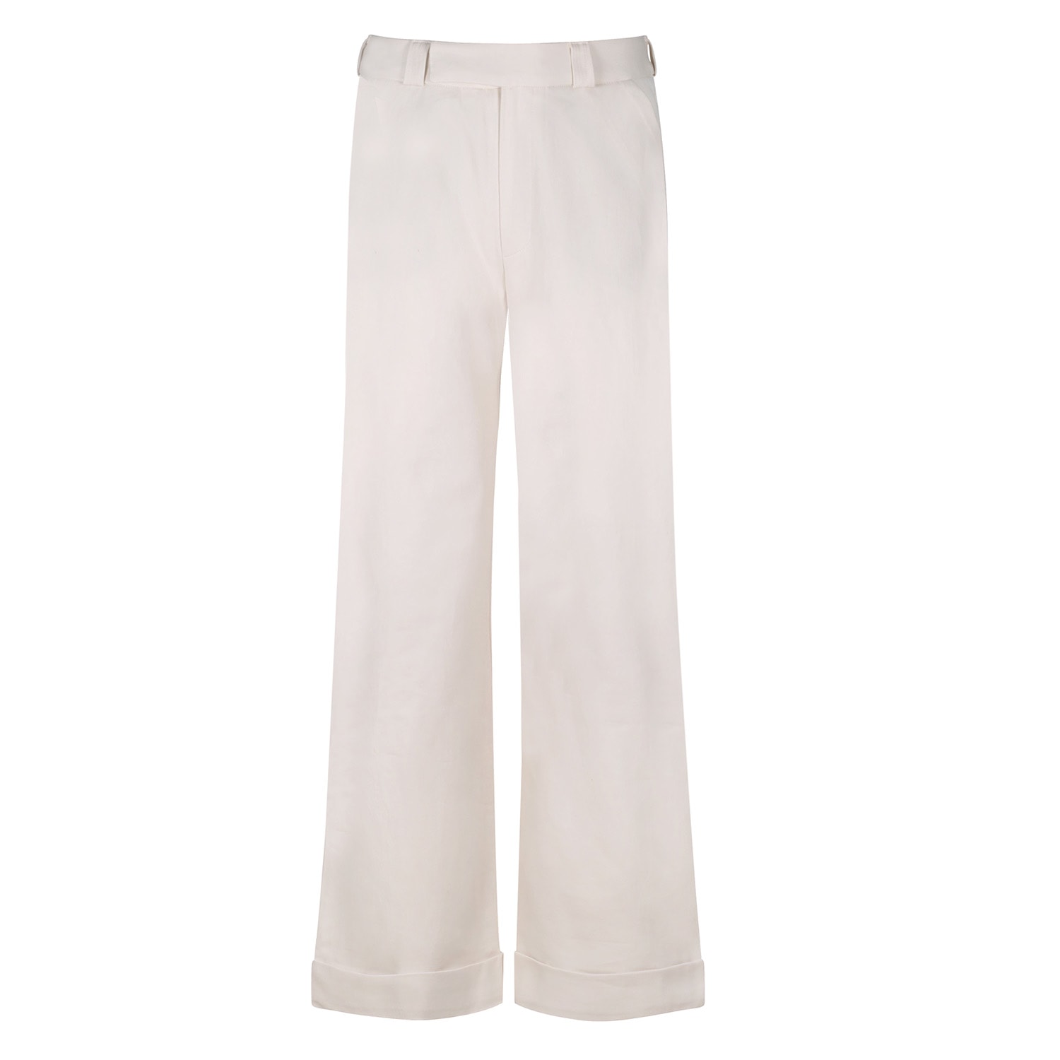 Women’s Neutrals / White Ecru Midrise Cotton Twill Trousers Medium Gunda Hafner Ltd