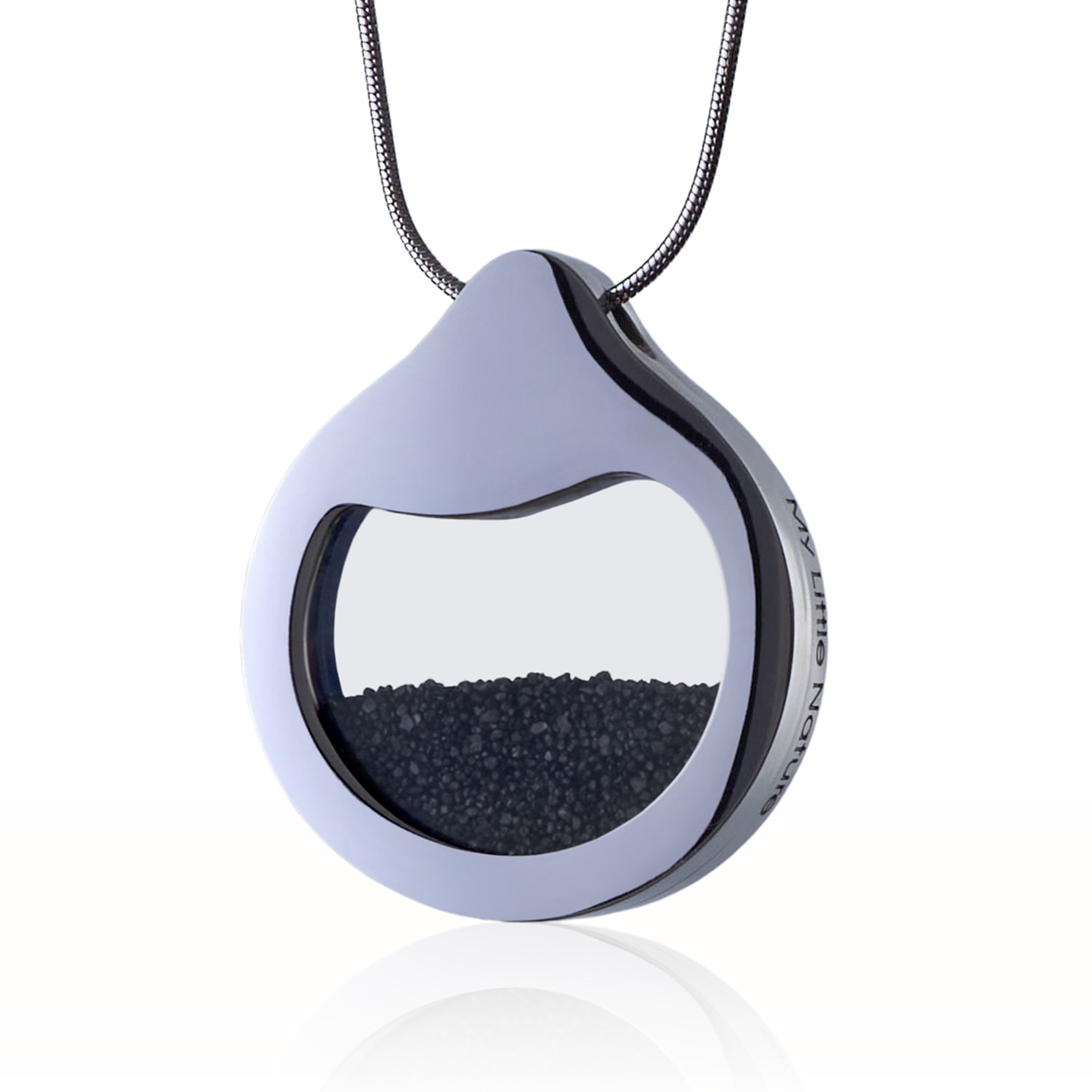My Little Nature Women's Black / Silver Designer Handcrafted Statement Necklace With Black Volcanic Sand Nature-inspi In Multi