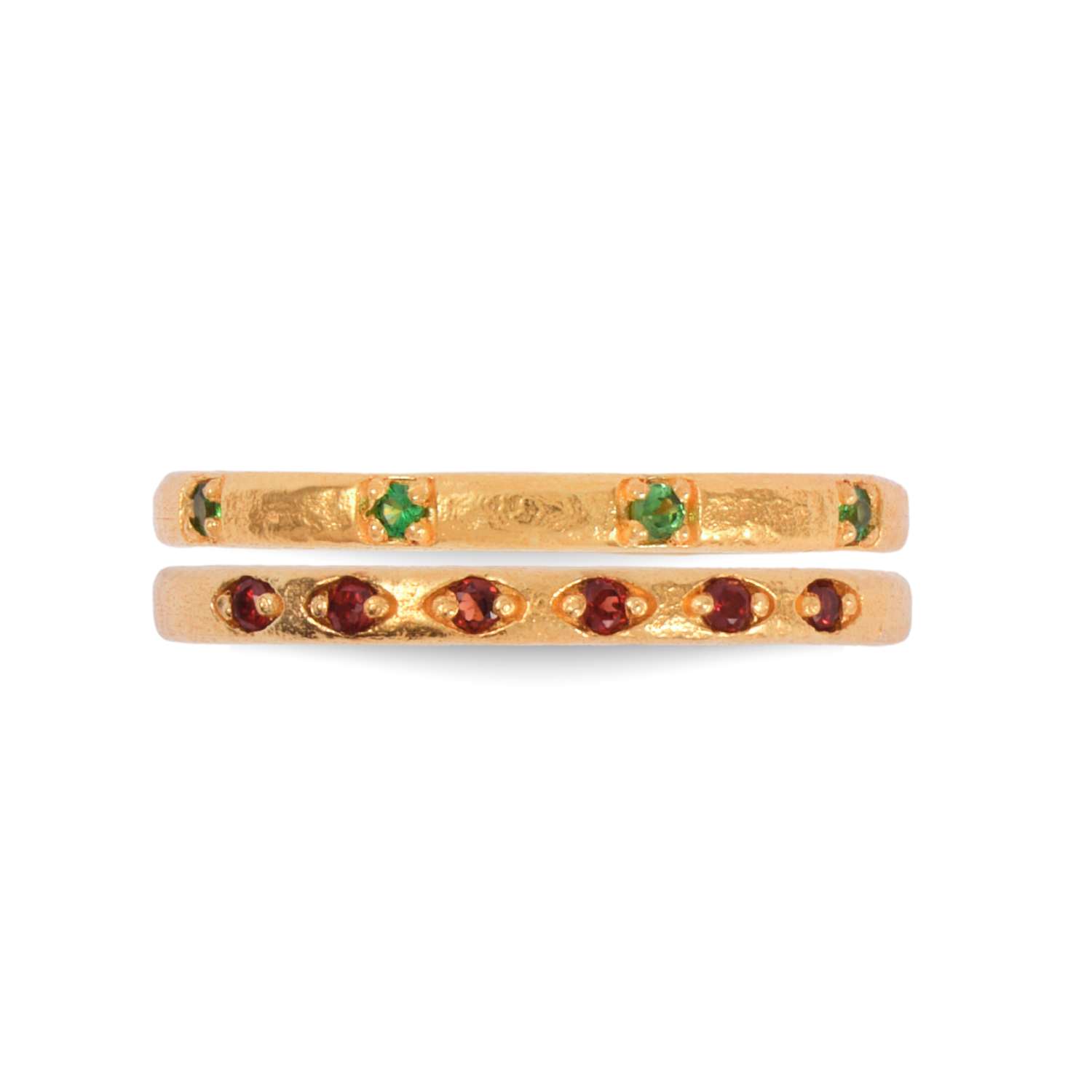 Assuwa Women's Lovers Ring With Garnet And Tsavourite In Multi
