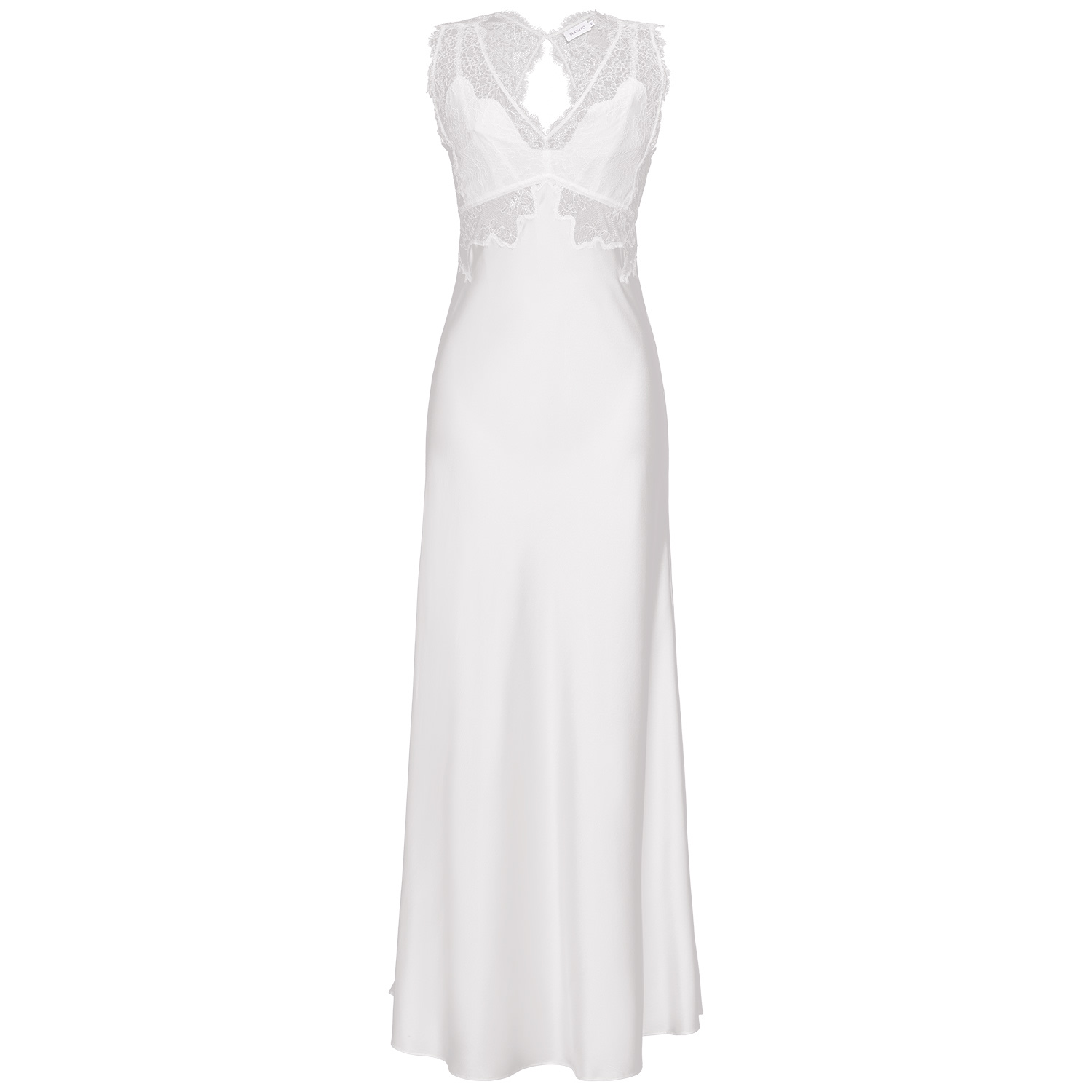Manito Women's Wedding Lace Silk Maxi Dress - White