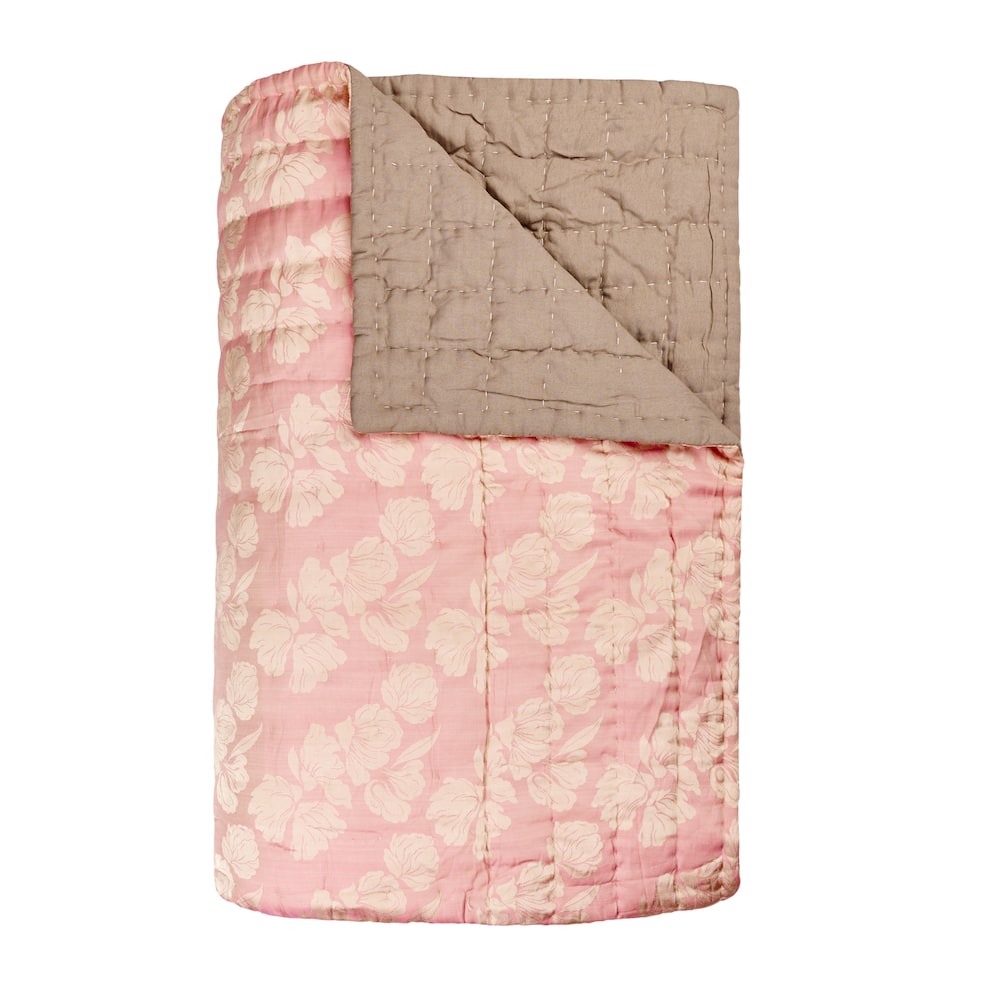 The Annam House Hand Quilt Throw - Brown In Brown