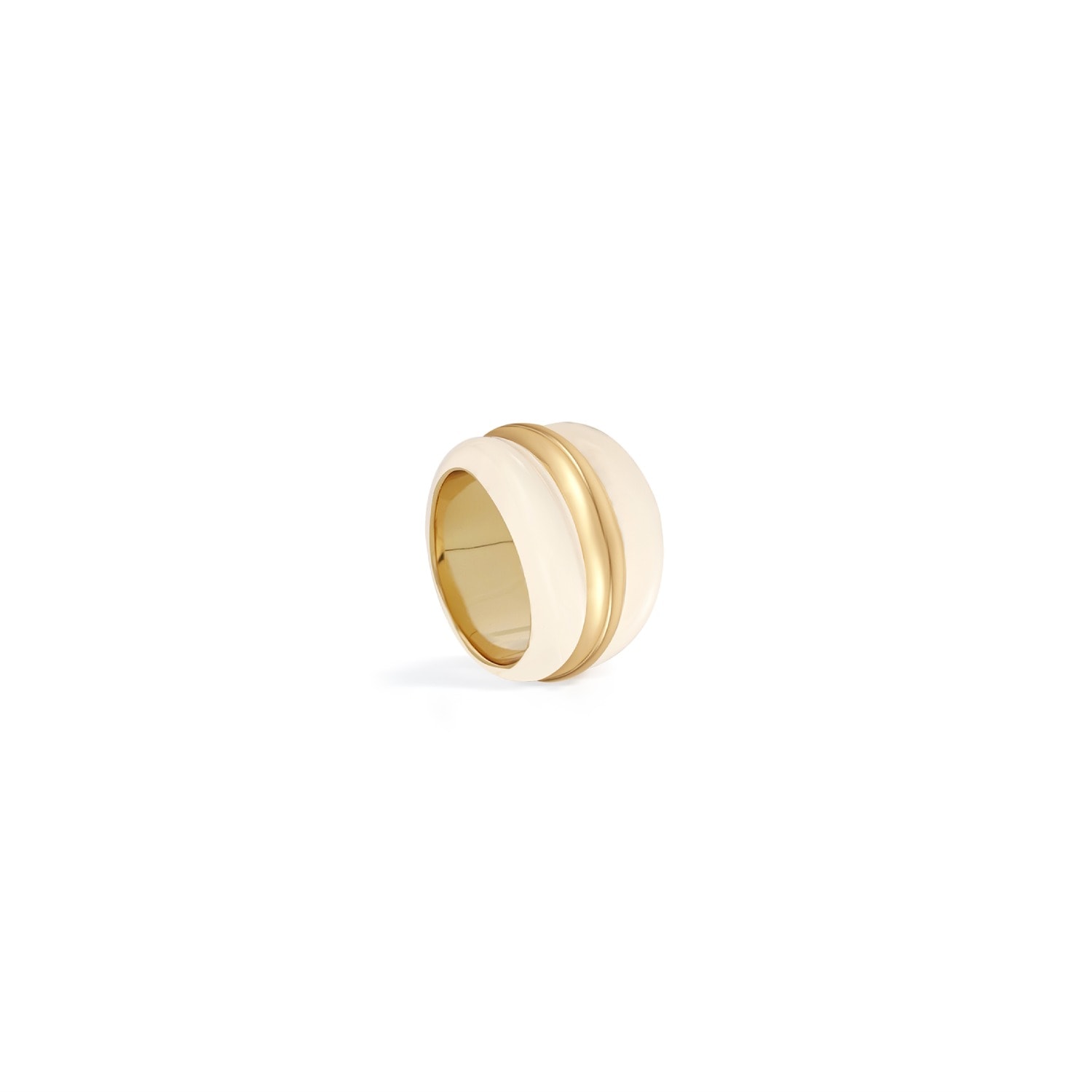 Retro Chic Women's White / Gold Ostuni White Rings