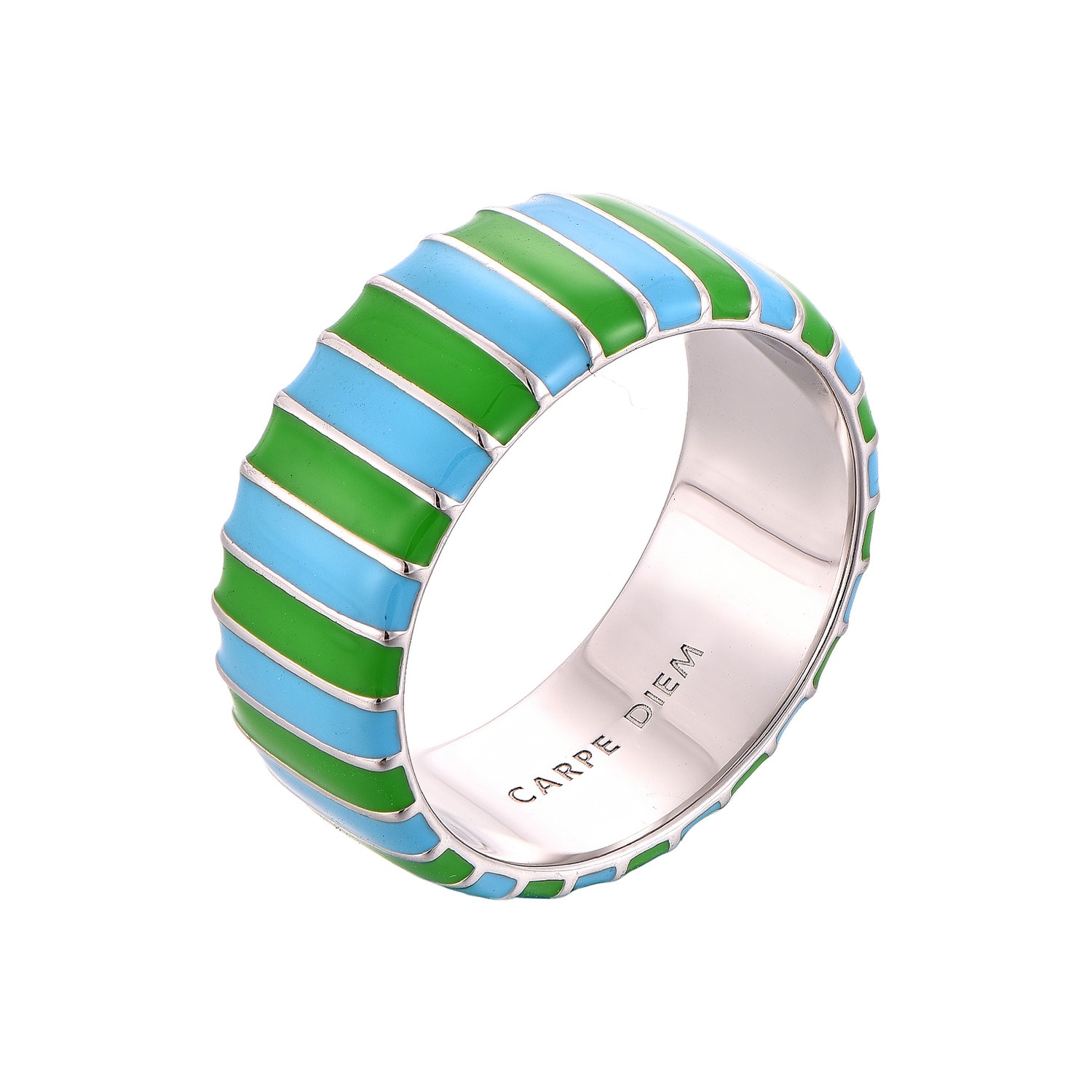 Pinnole Women's Green / Blue Celeste & Green Thick Ring