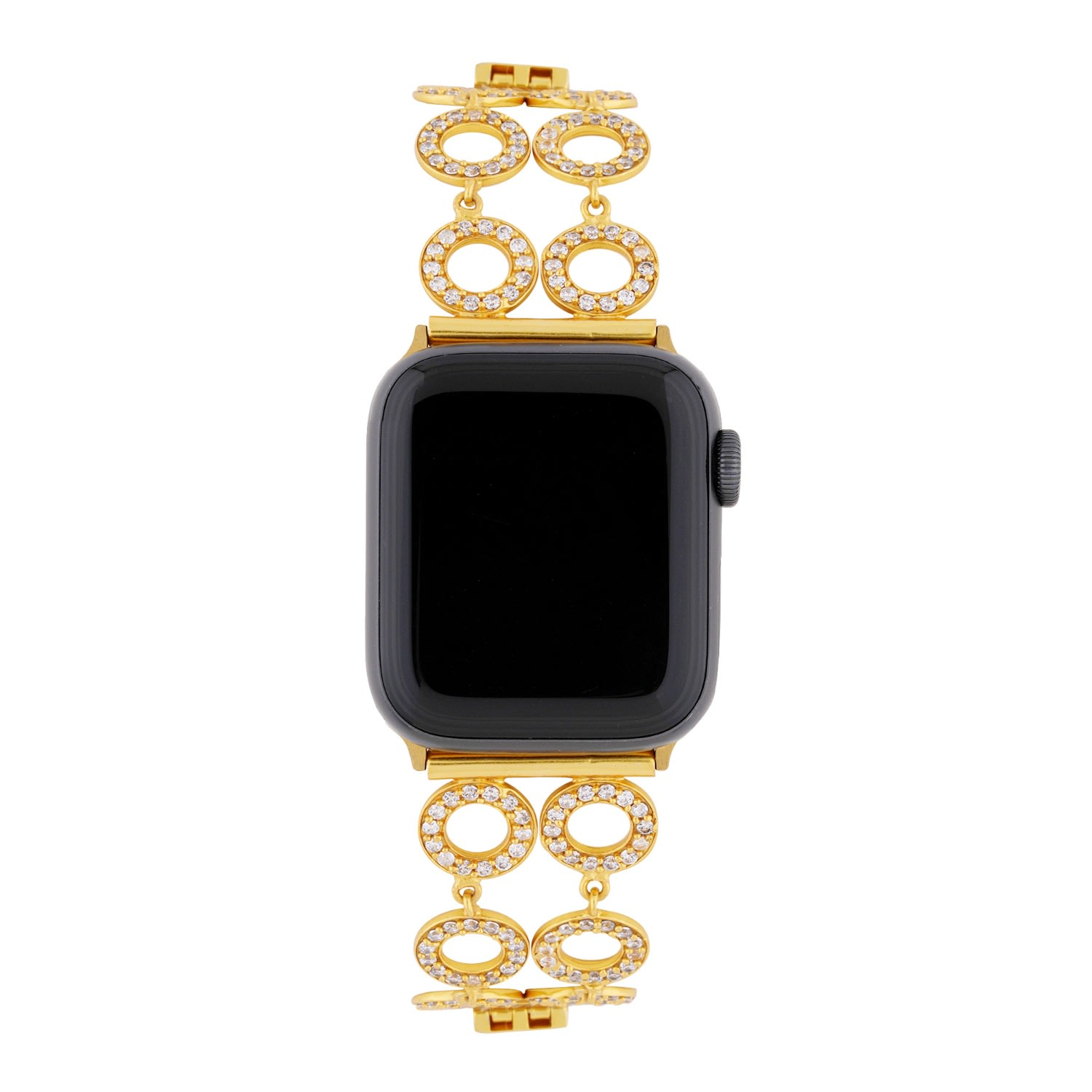 Maujh Women's Gold / White Apple Watch Band Diamanté Mandala - Golden Hour In Gold/white
