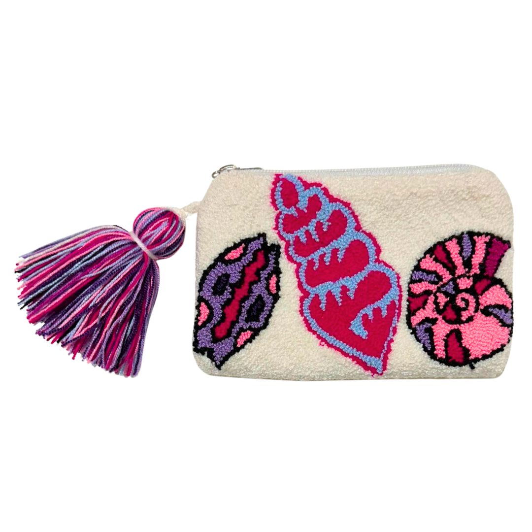 Le Pom Pom Women's Pink / Purple Seashell Trio Mini Coin Purse In Pink/purple