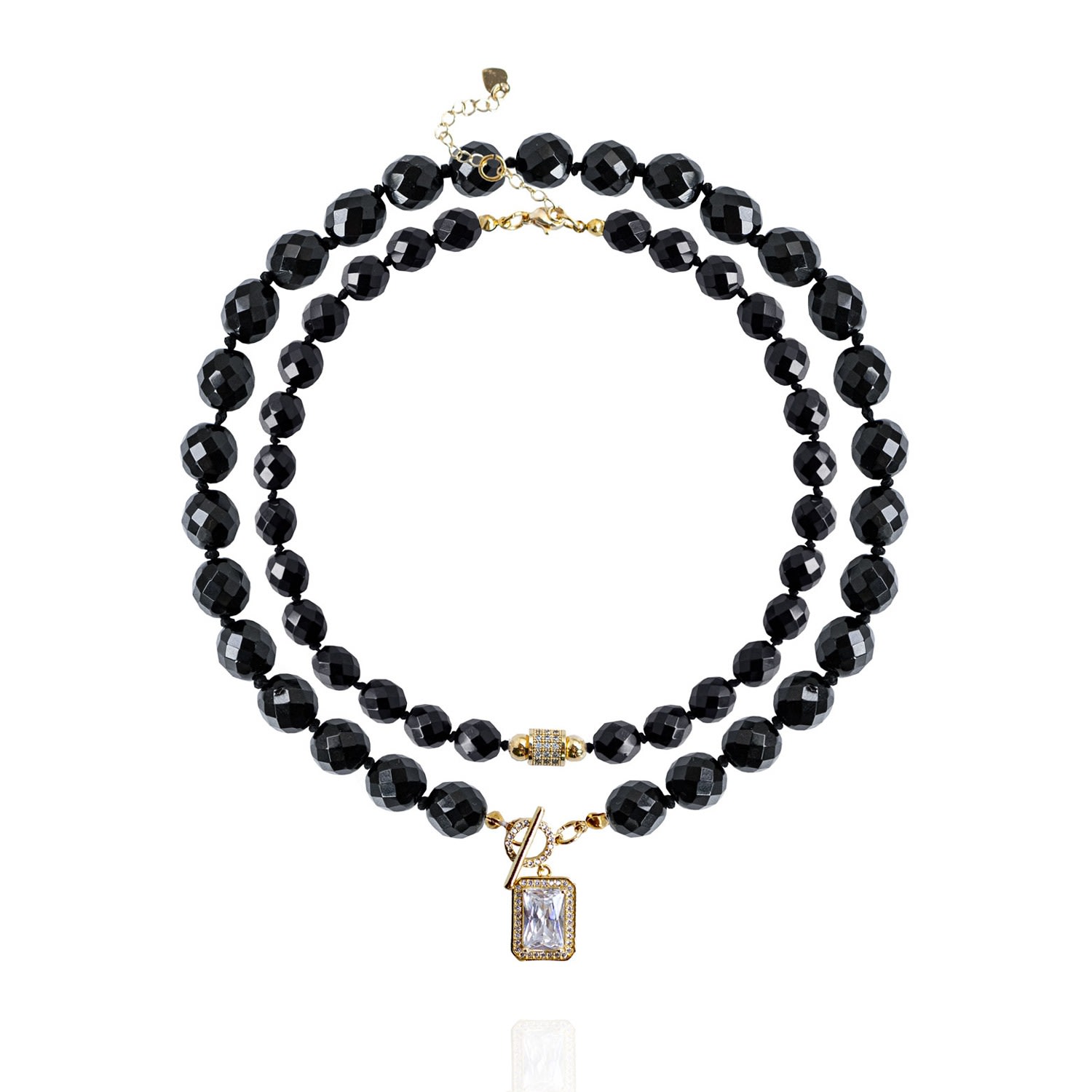 Saule Label Women's Gold / Black Leni Necklace Set In Noir In Gold/black