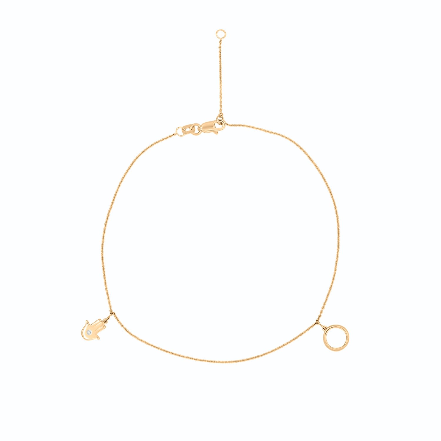 Miki & Jane Women's Gold Averie Diamond Circle & Hamsa Anklet In Gold