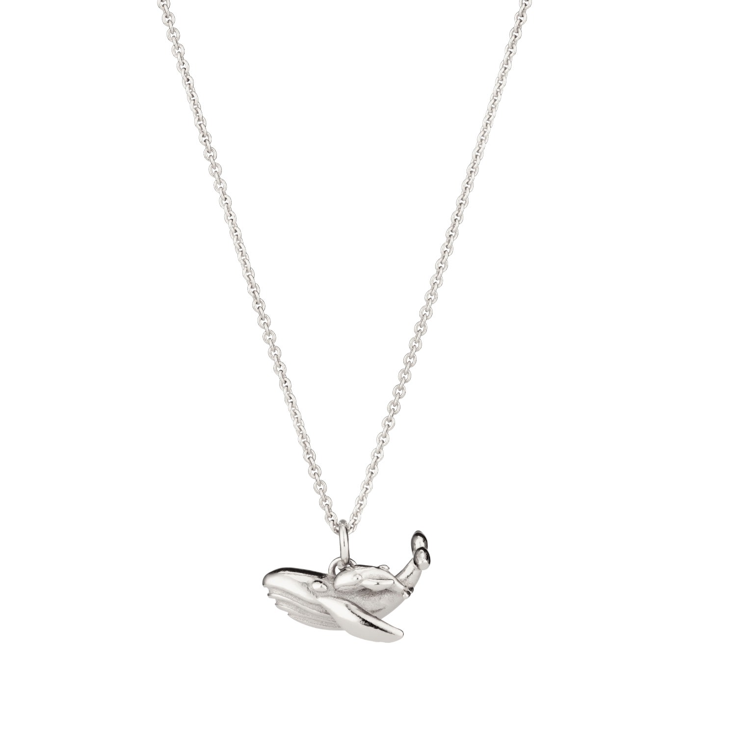 Women’s Sterling Silver Mummy & Baby Whale Charm Necklace Posh Totty Designs