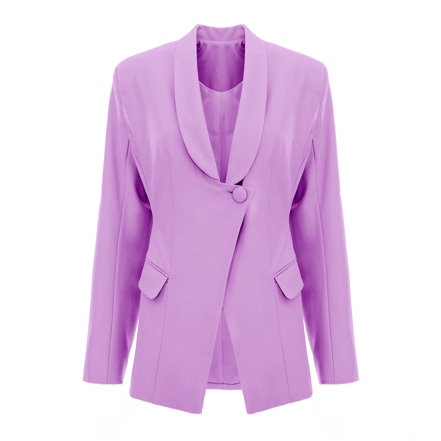 Bluzat Women's Pink / Purple Lilac Blazer With V-neck