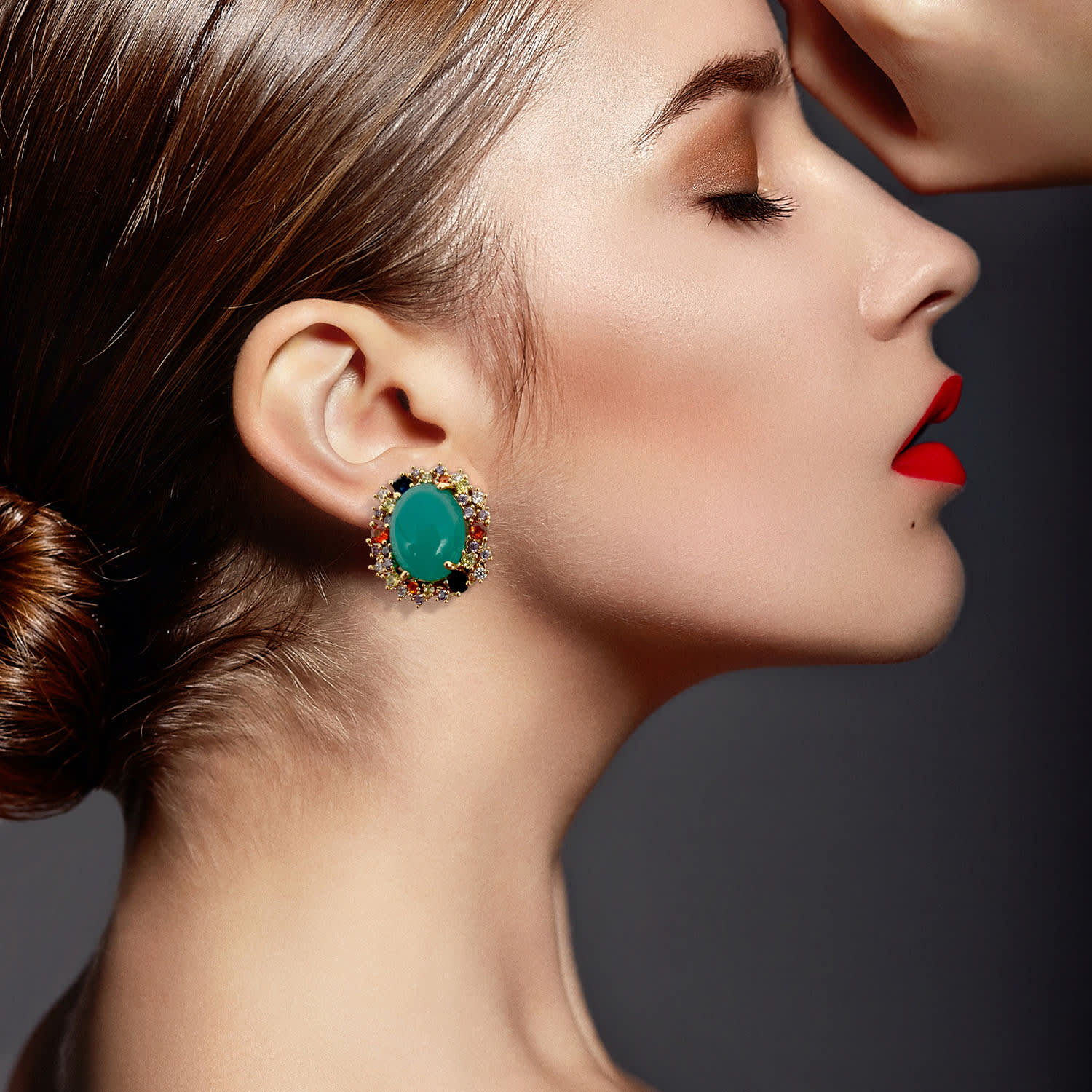 Clip on green earrings store